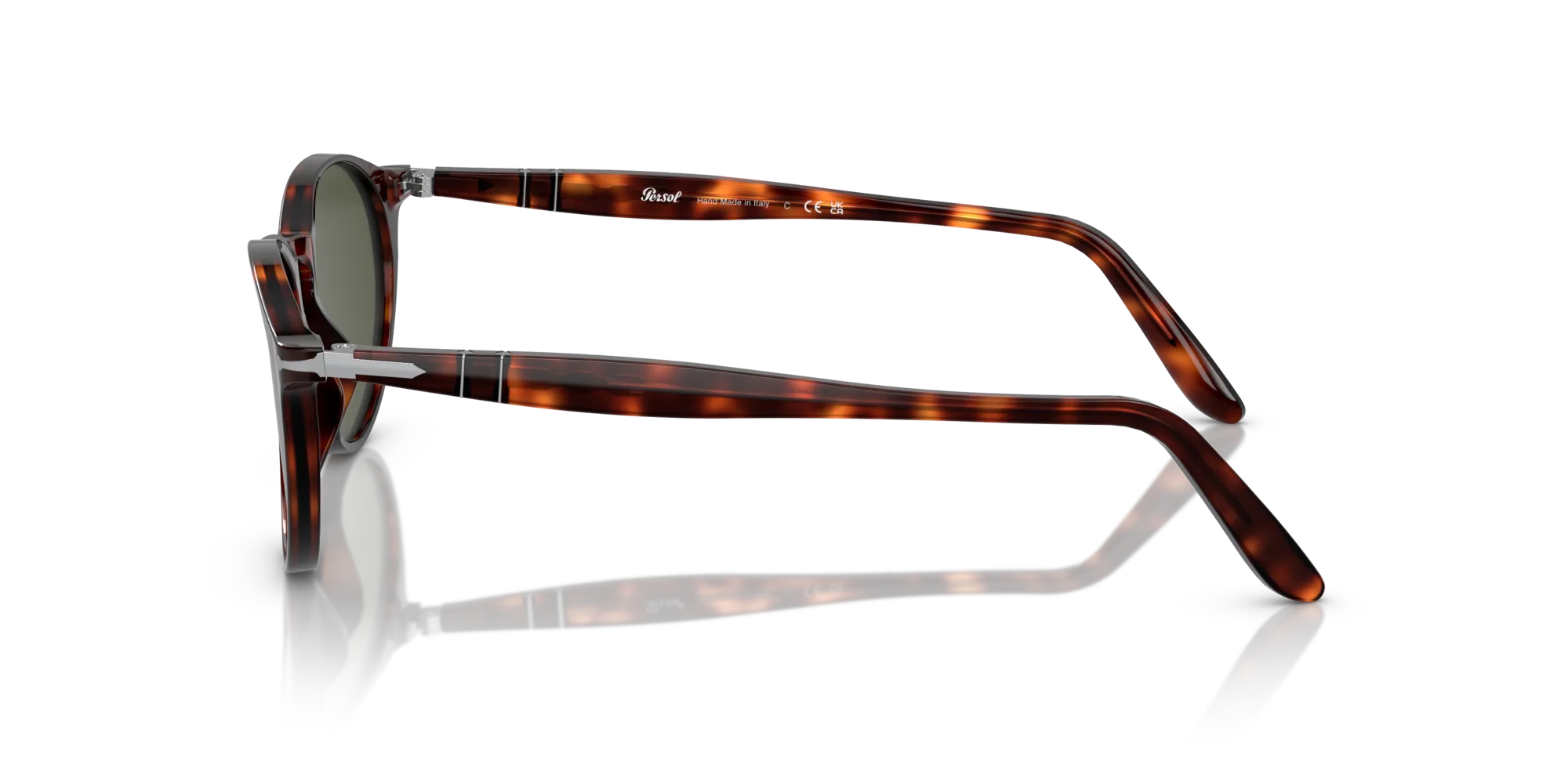 Persol PO3092SM 901531 Occhiali da sole Acetato Tartaruga Verde Rotonda Normale - immagine 4