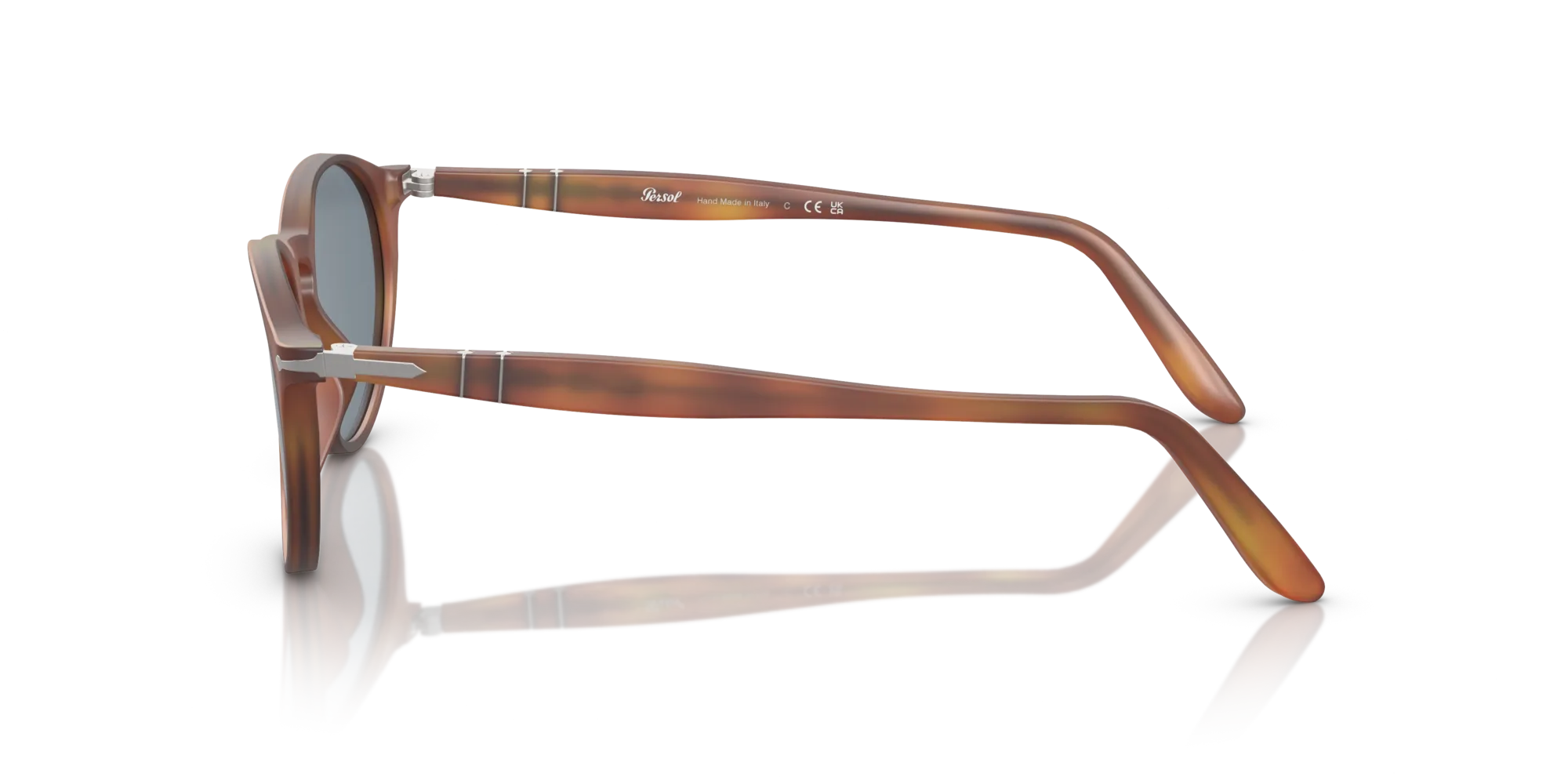Persol PO3092SM 900656 Occhiali da sole Acetato Marrone Blu Rotonda Normale - immagine 4