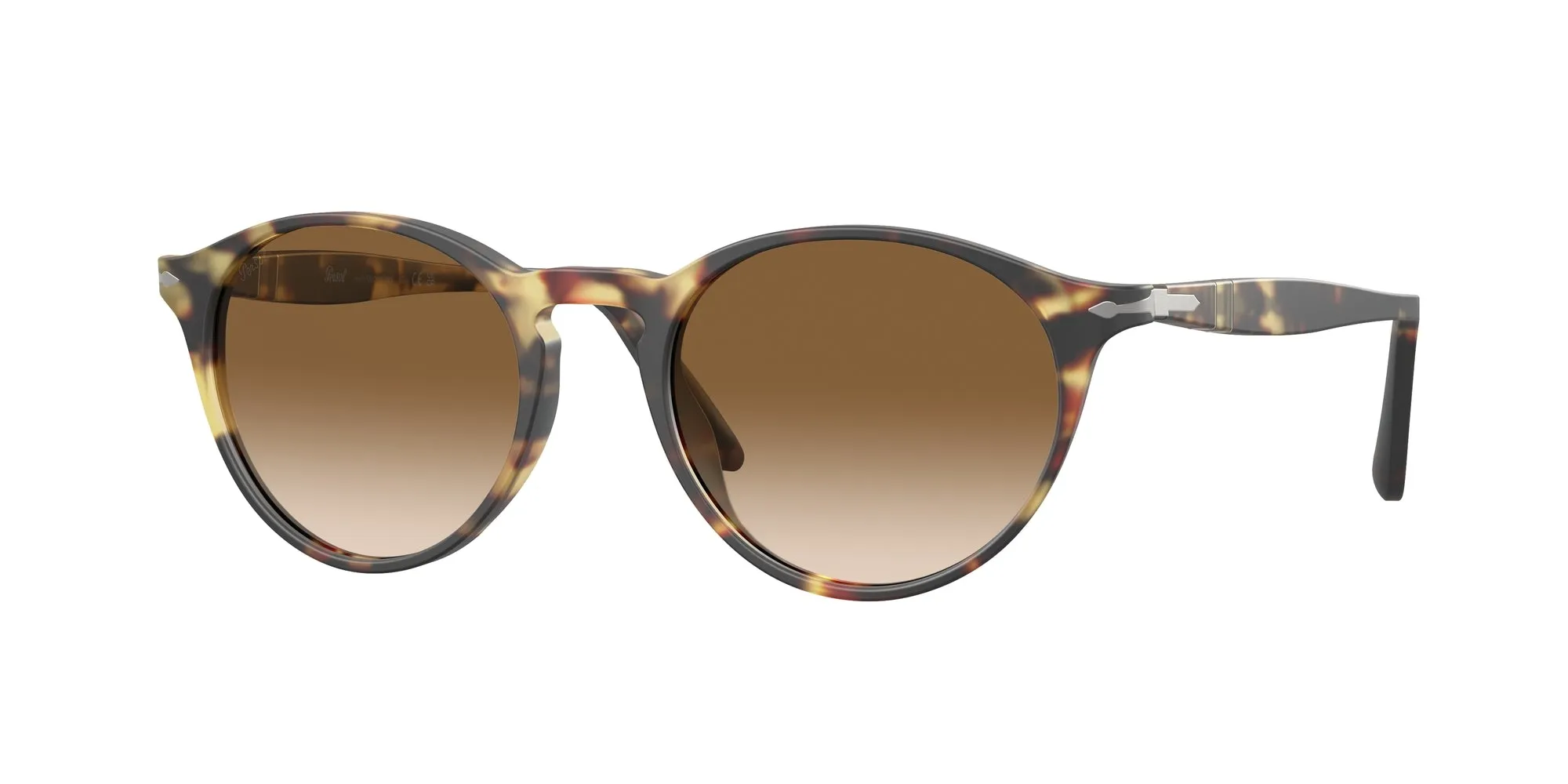 Persol PO3092SM 900551 Occhiali da sole Acetato Tartaruga Marrone Rotonda Normale Sfumato - immagine 1