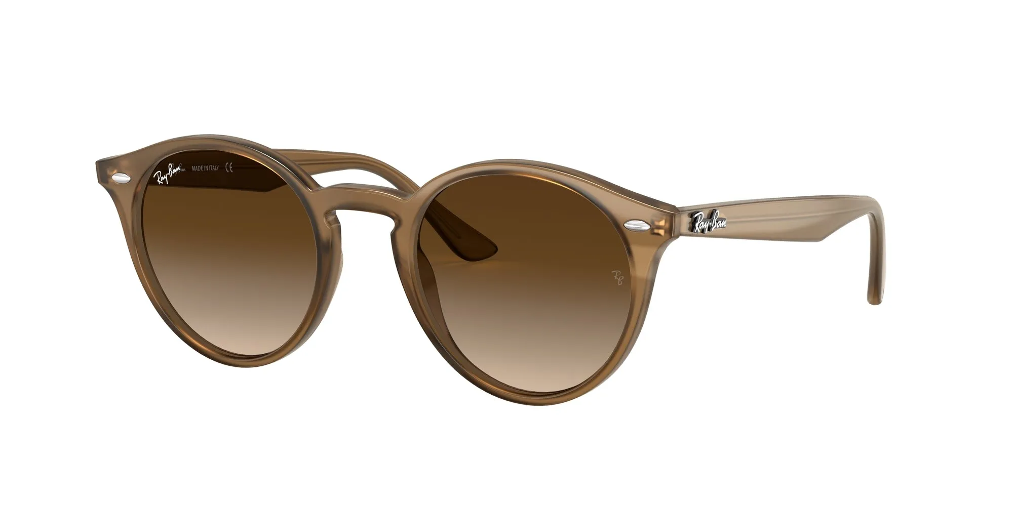Ray - Ban RB2180 616613 Occhiali da sole Iniettato Marrone Marrone Rotonda Normale Sfumato - immagine 1