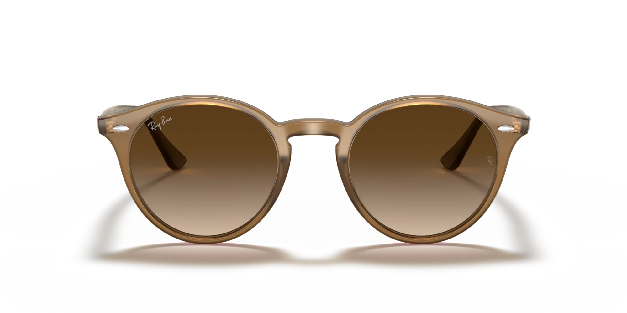 Ray - Ban RB2180 616613 Occhiali da sole Iniettato Marrone Marrone Rotonda Normale Sfumato - immagine 3
