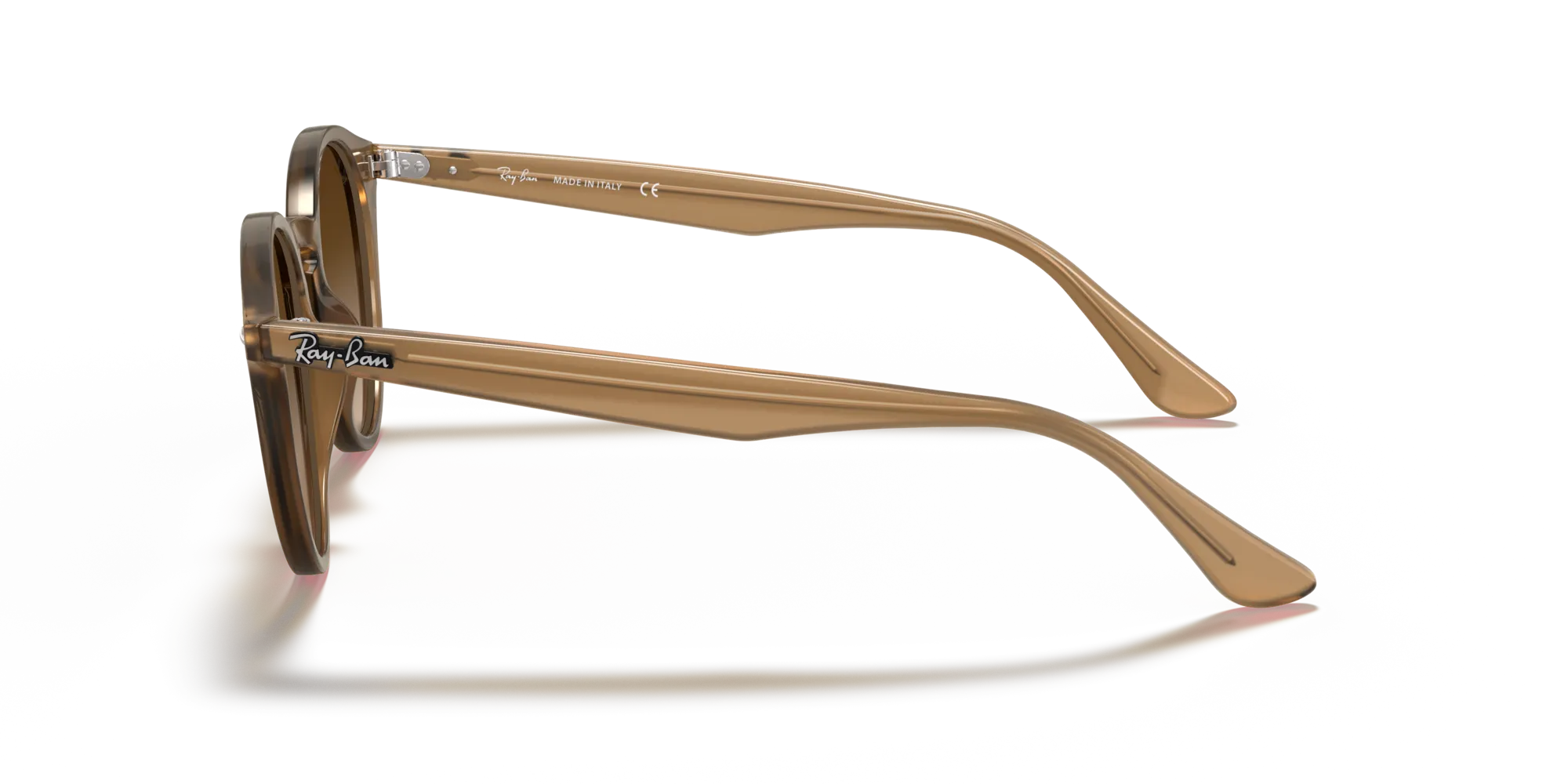 Ray - Ban RB2180 616613 Occhiali da sole Iniettato Marrone Marrone Rotonda Normale Sfumato - immagine 4