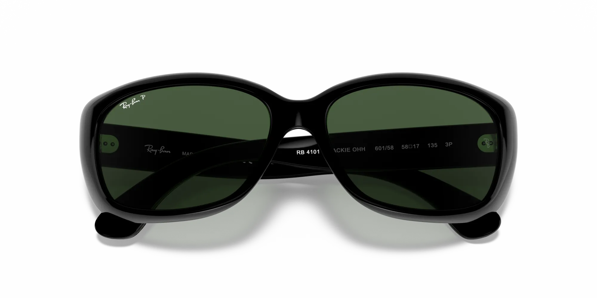 Ray - Ban RB4101 JACKIE OHH 601/58 Occhiali da sole Nylon Nero G15 Farfalla Polarizzata - immagine 2