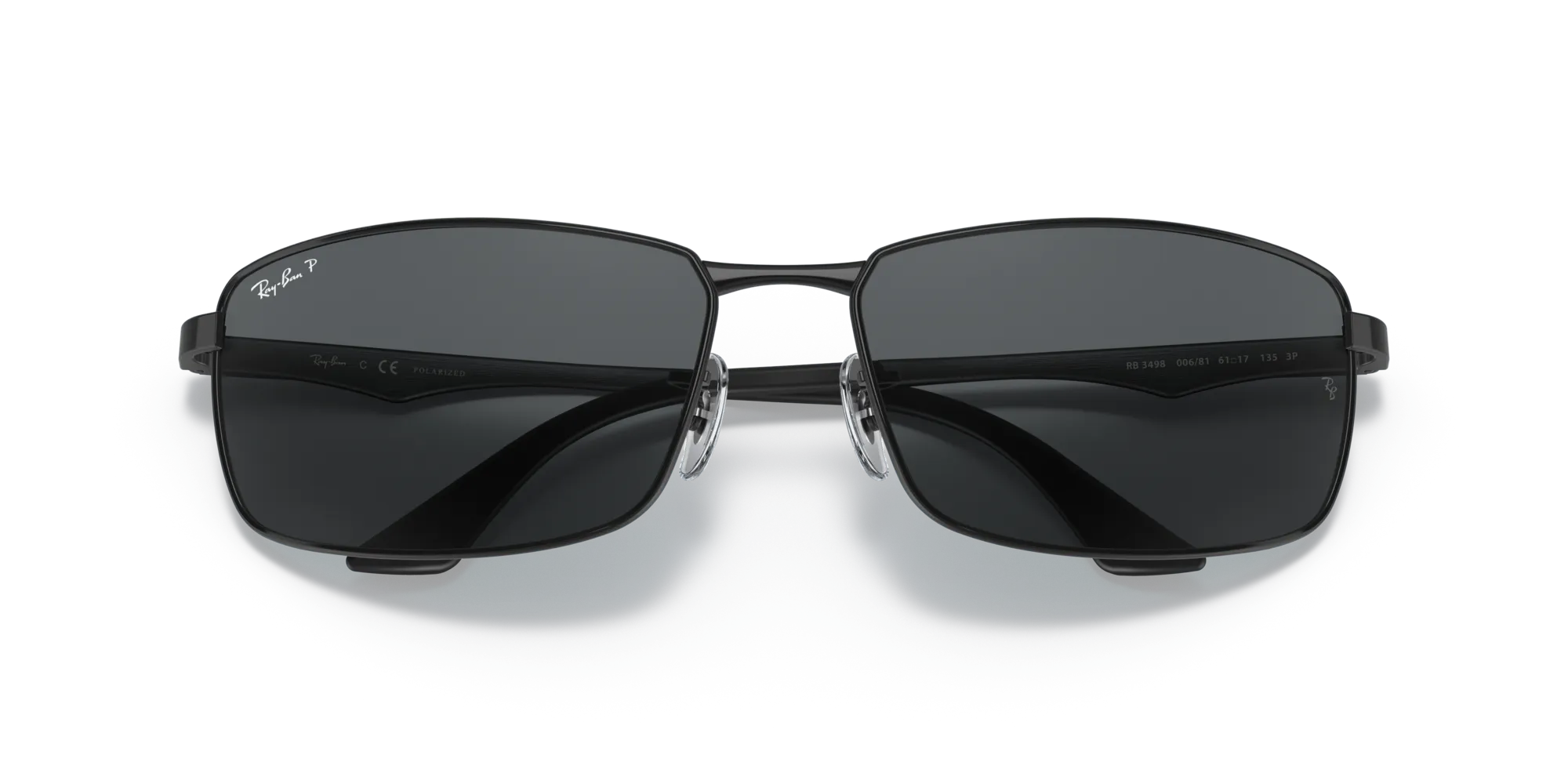 Ray - Ban RB3498 N/A 006/81 Occhiali da sole Metallo Nero Grigio Squadrata Polarizzata - immagine 2
