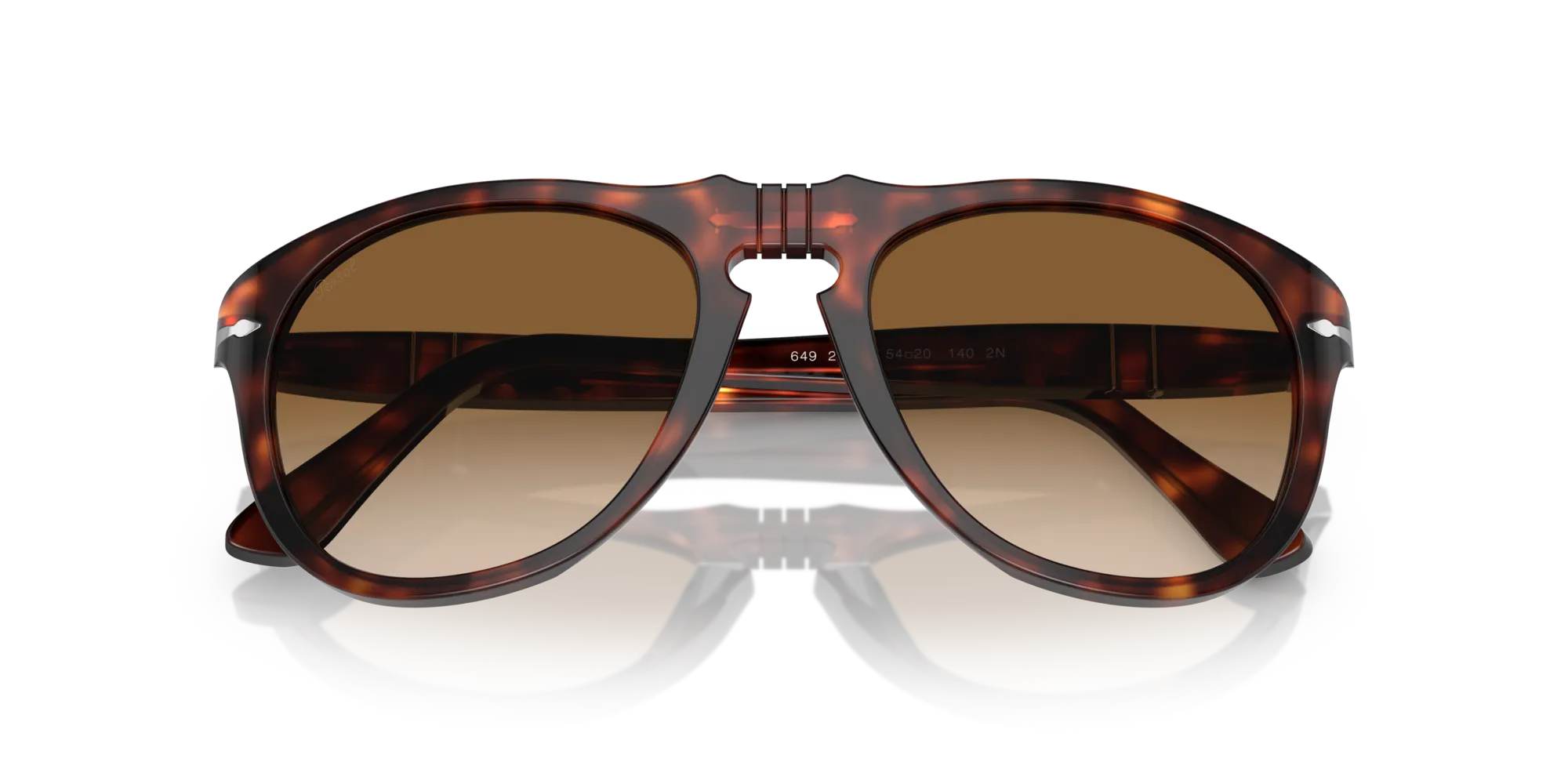 Persol PO0649 24/51 Occhiali da sole Acetato Tartaruga Marrone Pilot Normale Sfumato - immagine 2