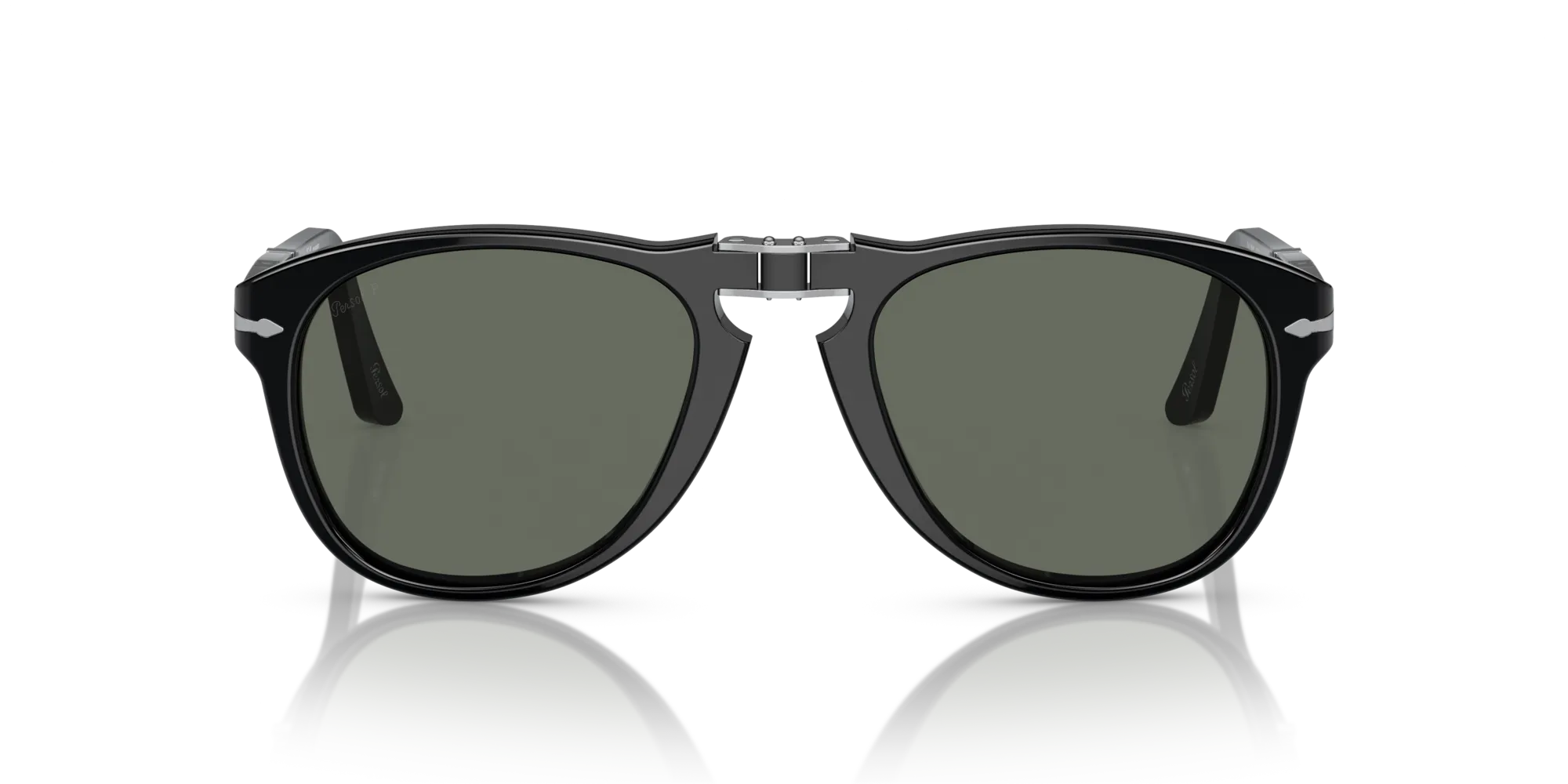 Persol PO0714 FOLDING 95/58 Occhiali da sole Acetato Nero Verde Pilot Polarizzata - immagine 3