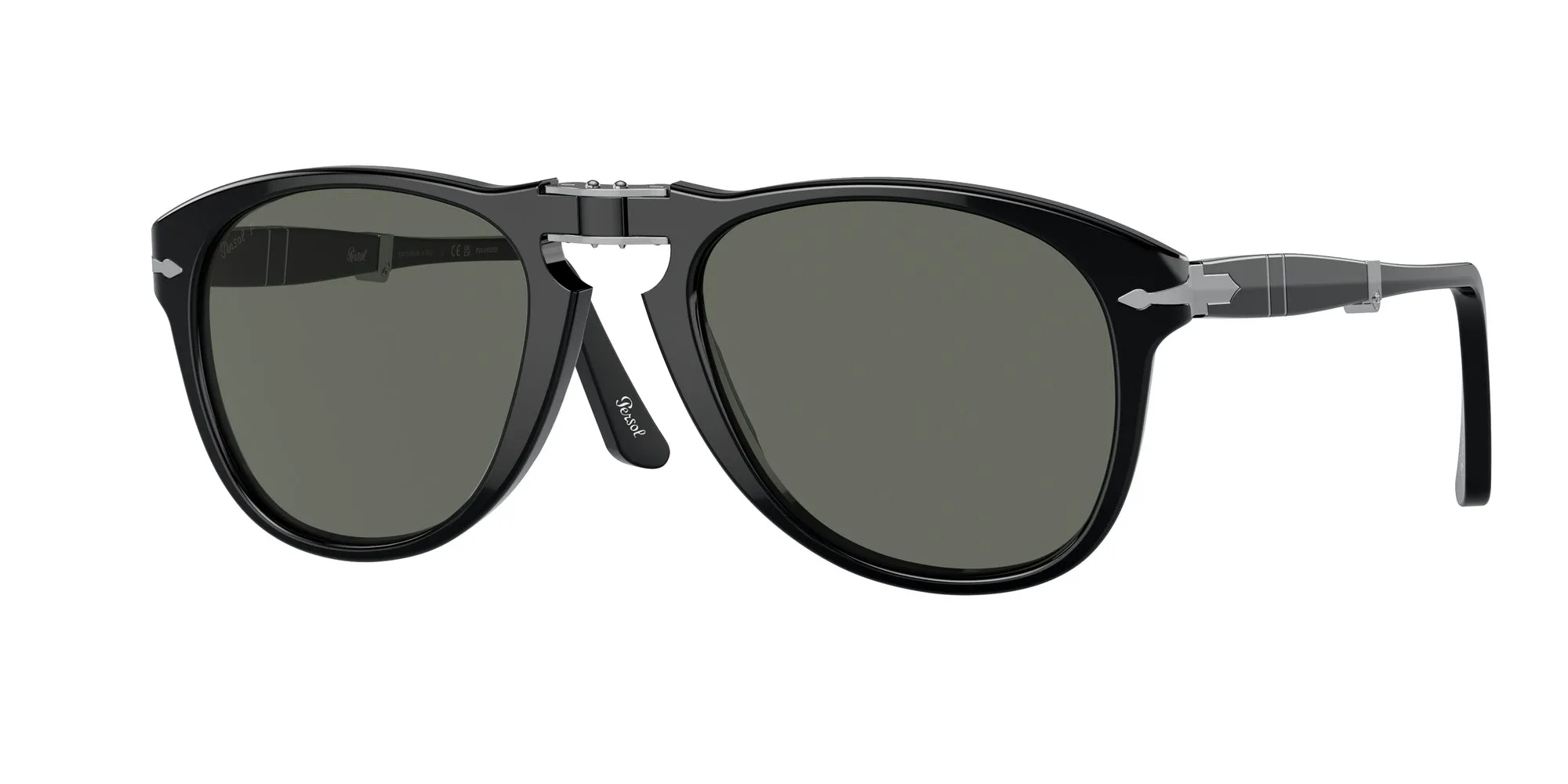 Persol PO0714 FOLDING 95/58 Occhiali da sole Plastica Nero Pilot Polarizzata - immagine 1