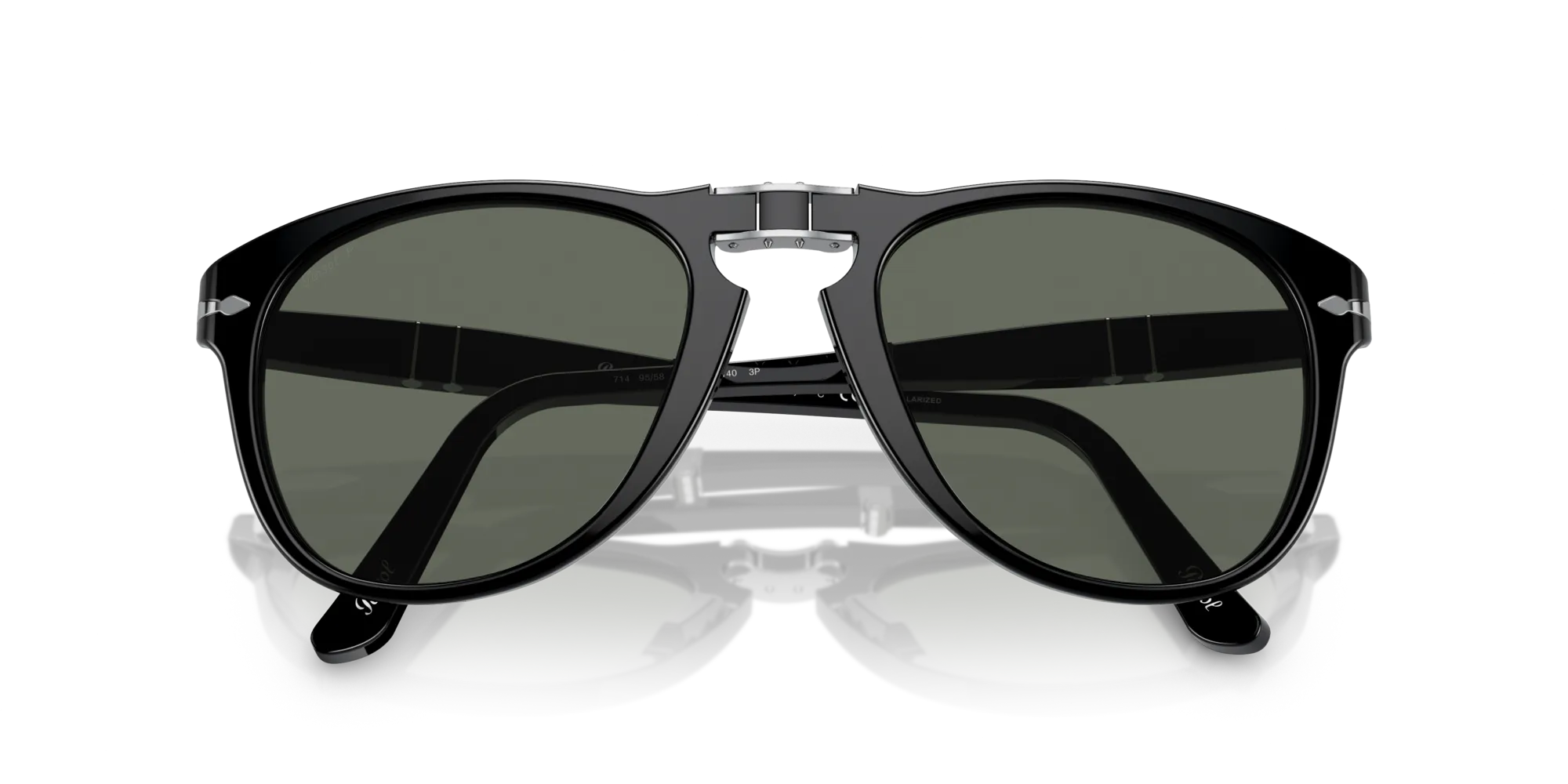 Persol PO0714 FOLDING 95/58 Occhiali da sole Plastica Nero Pilot Polarizzata - immagine 2