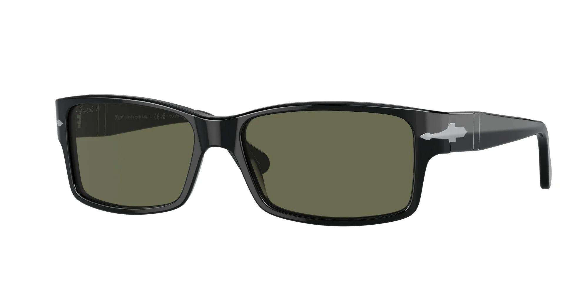 Persol PO2803S 95/58 Occhiali da sole Acetato Nero Verde Squadrata Polarizzata - immagine 1