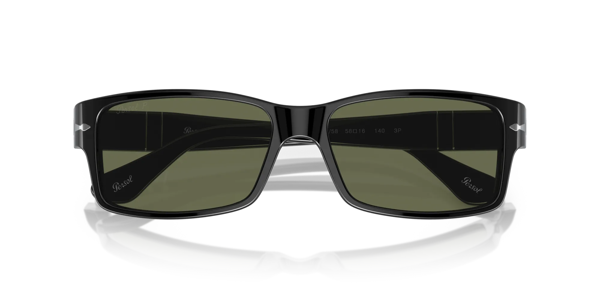 Persol PO2803S 95/58 Occhiali da sole Acetato Nero Verde Squadrata Polarizzata - immagine 2