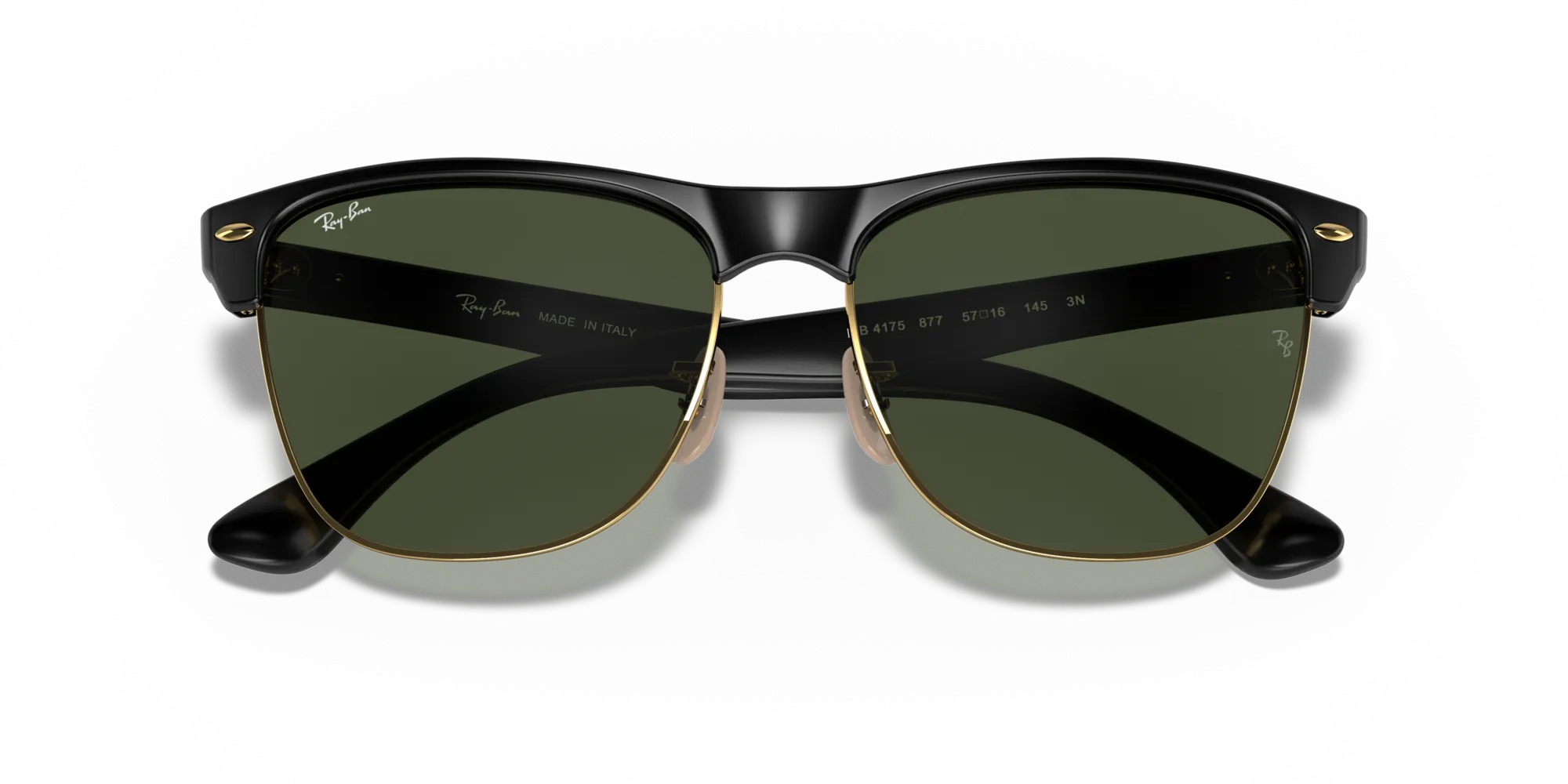 Ray - Ban RB4175 CLUBMASTER OVERSIZED 877 Occhiali da sole Iniettato Nero G15 Squadrata Normale - immagine 2