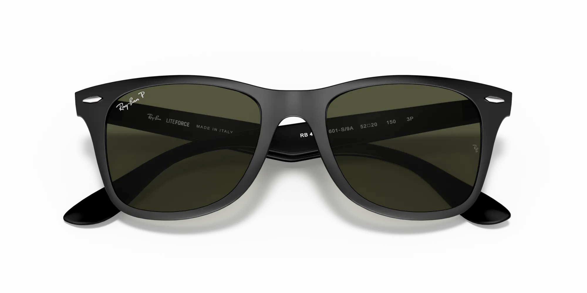 Ray - Ban RB4195 WAYFARER LITEFORCE 601S9A Occhiali da sole Iniettato Nero G15 Squadrata Polarizzata - immagine 2