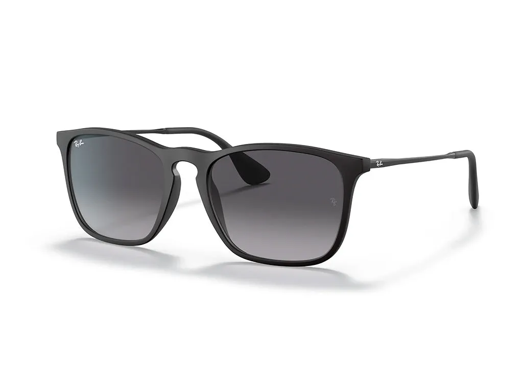 Ray - Ban RB4187 CHRIS 622/8G Occhiali da sole Iniettato Nero Grigio Squadrata Normale Sfumato - immagine 1
