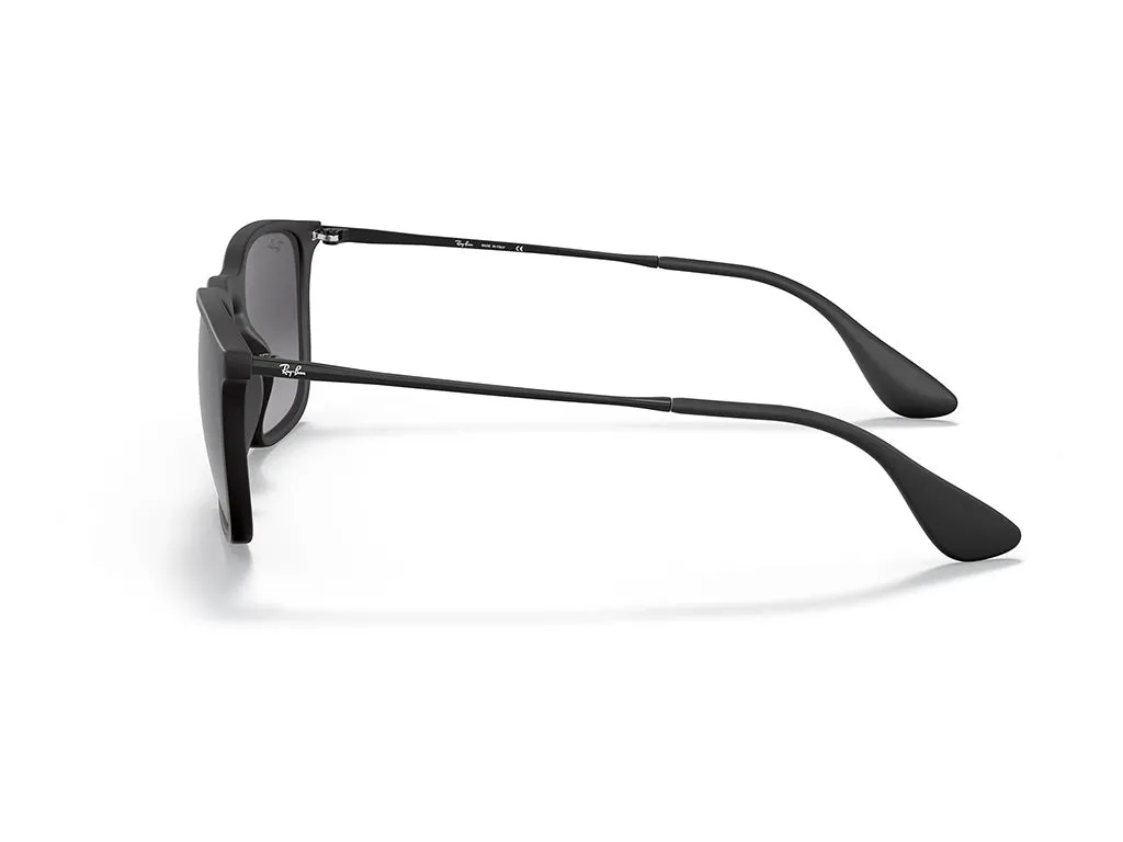 Ray - Ban RB4187 CHRIS 622/8G Occhiali da sole Iniettato Nero Grigio Squadrata Normale Sfumato - immagine 3