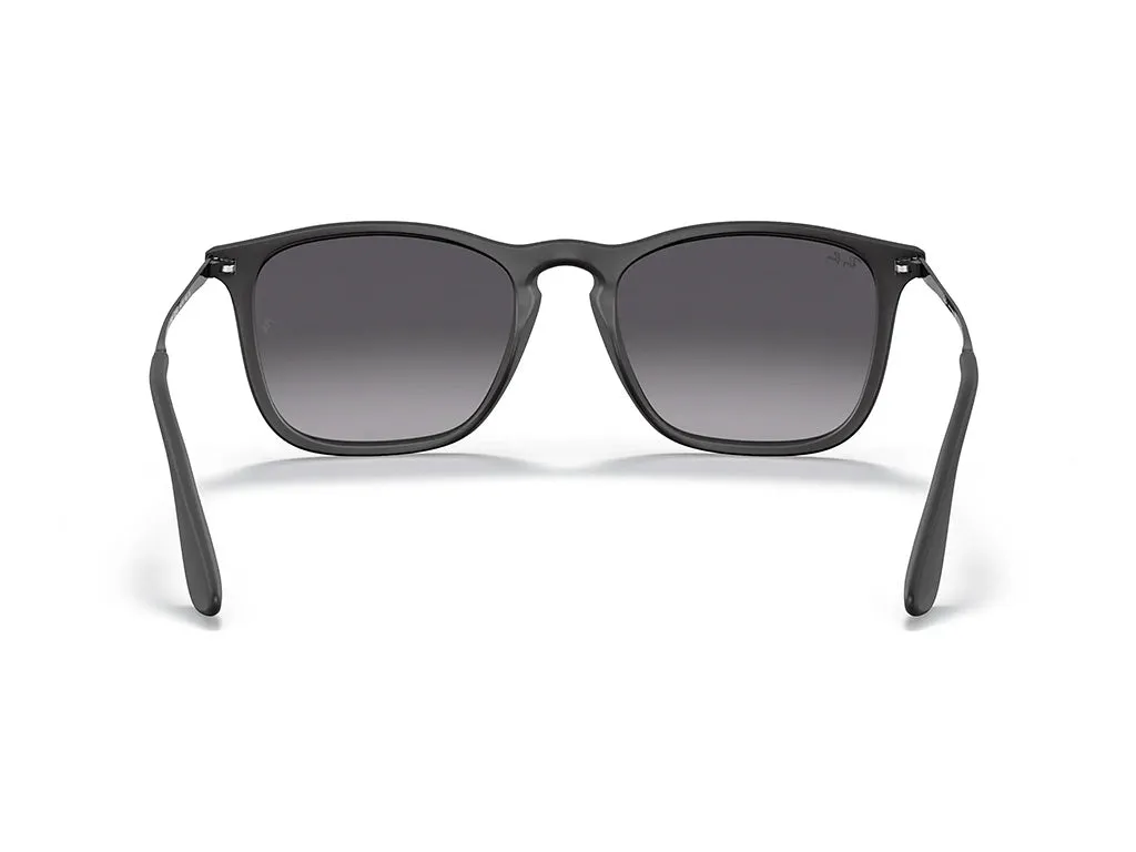 Ray - Ban RB4187 CHRIS 622/8G Occhiali da sole Iniettato Nero Grigio Squadrata Normale Sfumato - immagine 4