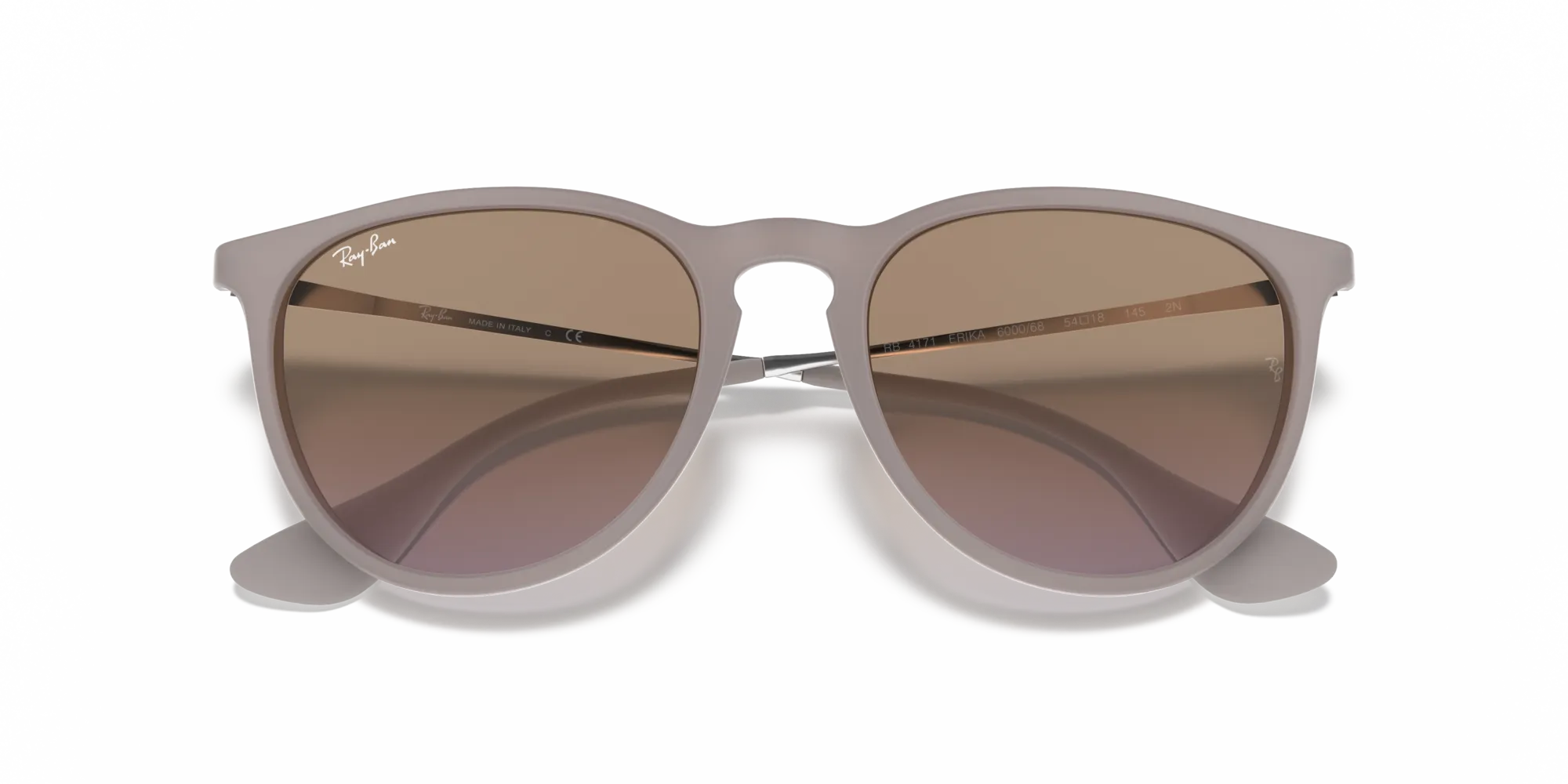 Ray - Ban RB4171 ERIKA 600068 Occhiali da sole Iniettato Marrone Marrone Pantos Normale - immagine 2