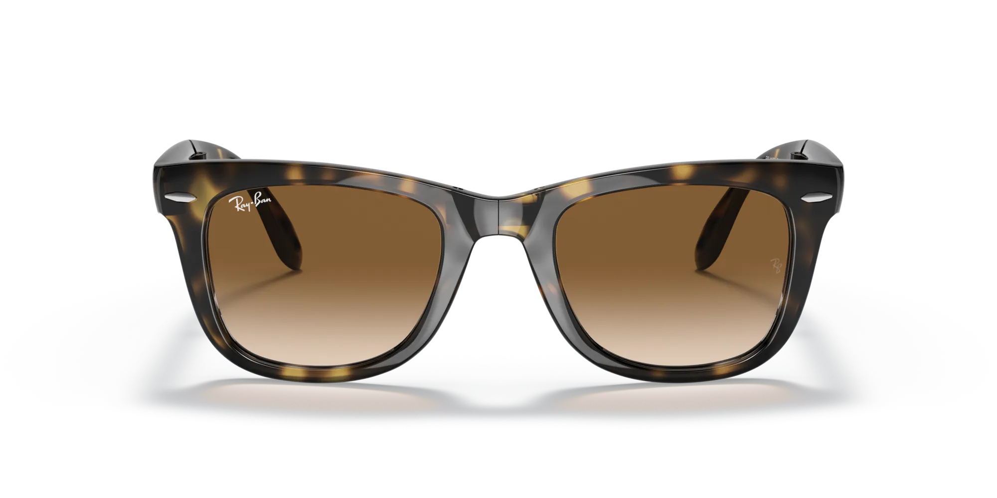 Ray - Ban RB4105 FOLDING WAYFARER 710/51 Occhiali da sole Iniettato Tartaruga Squadrata Normale Sfumato - immagine 3