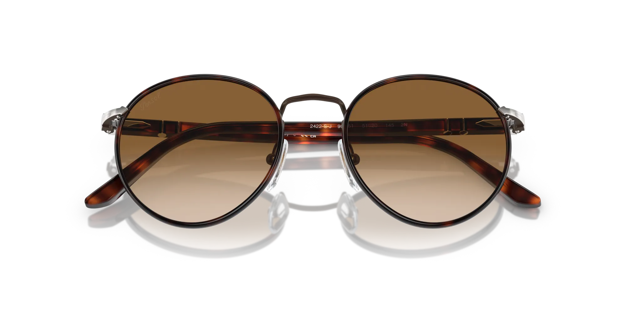 Persol PO2422SJ 992/51 Occhiali da sole Metallo Marrone Marrone Pantos Normale Sfumato - immagine 2