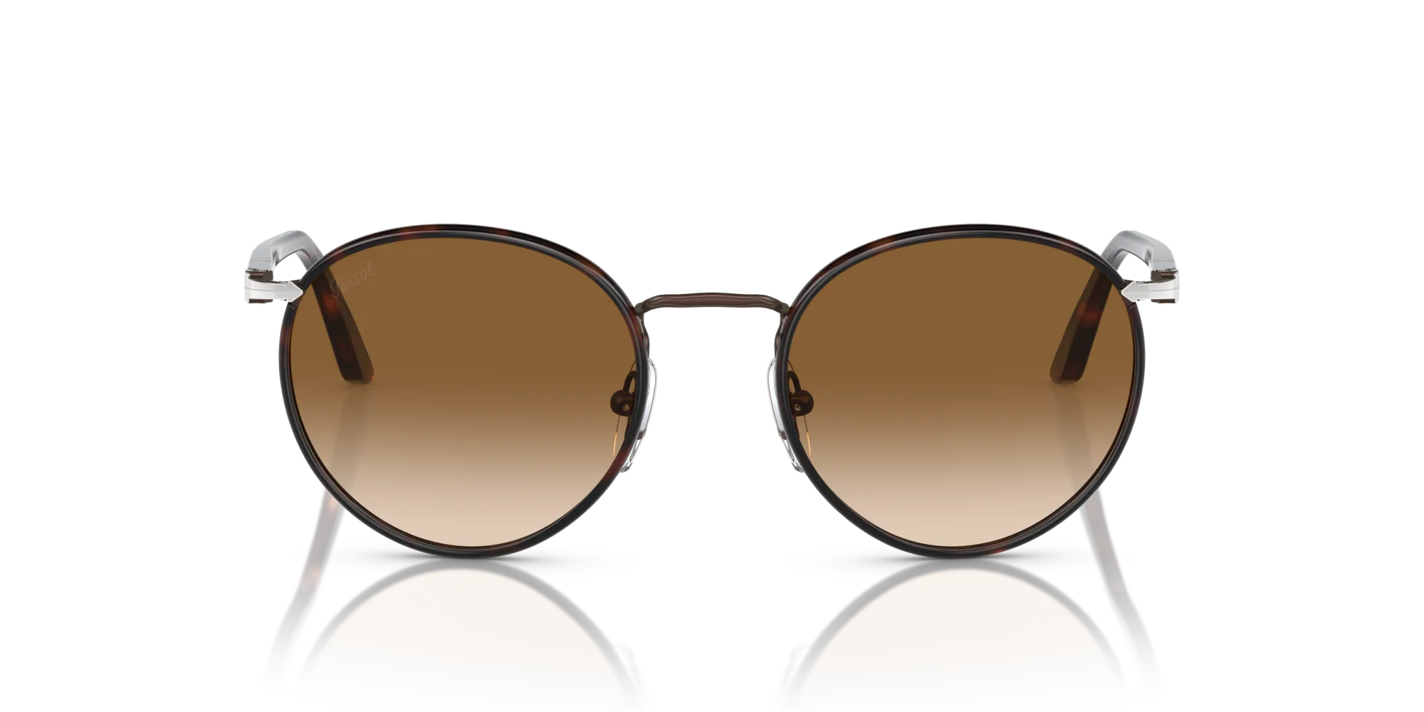 Persol PO2422SJ 992/51 Occhiali da sole Metallo Marrone Marrone Pantos Normale Sfumato - immagine 3