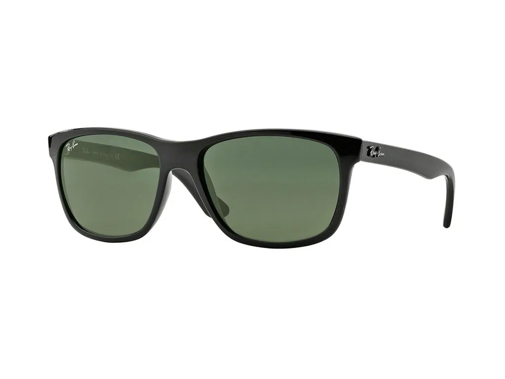 Ray - Ban RB4181 RB4181 601 Occhiali da sole Iniettato Nero Verde Squadrata Normale - immagine 1