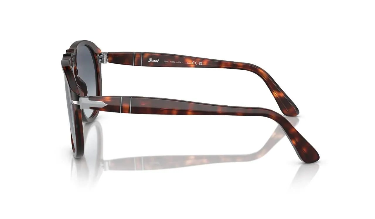Persol PO0649 24/86 Occhiali da sole Acetato Tartaruga Blu Pilot Normale Sfumato - immagine 4