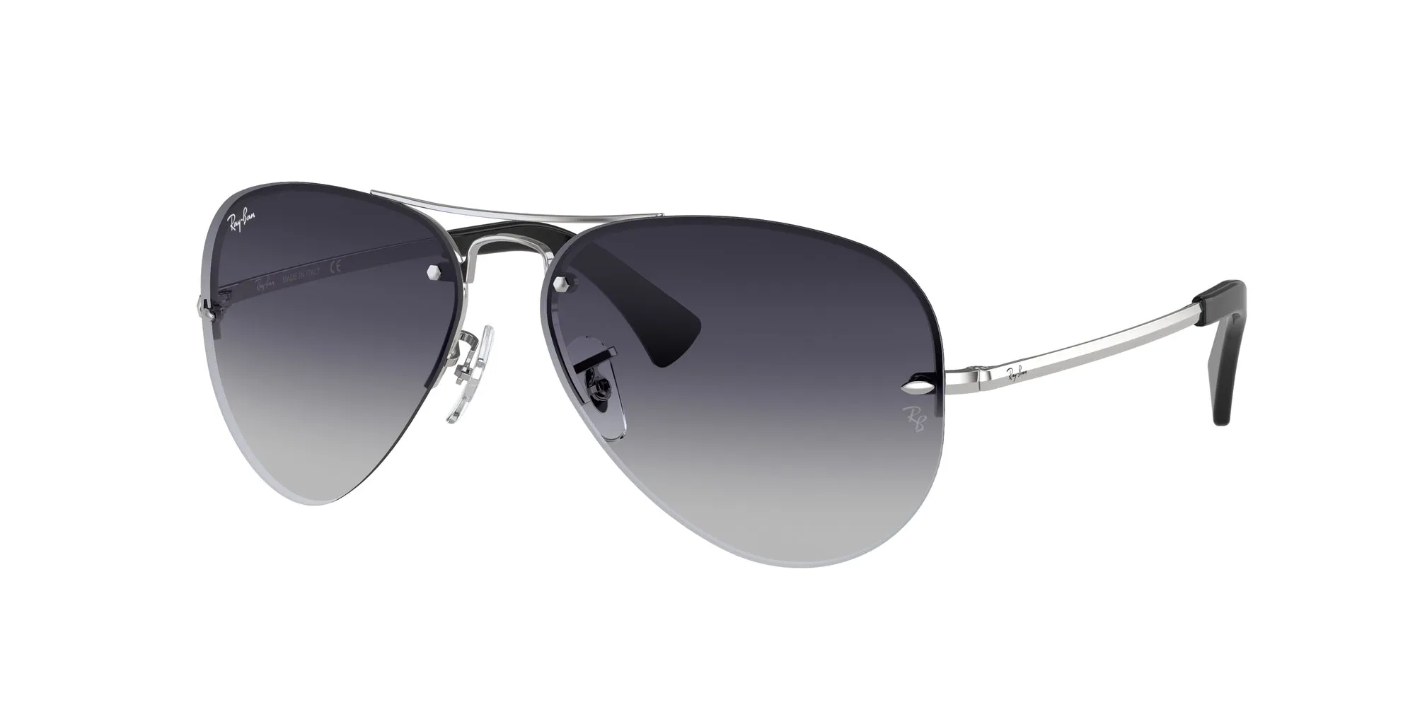 Ray - Ban RB3449 RB3449 003/8G Occhiali da sole Metallo Argento Grigio Pilot Normale Sfumato - immagine 1