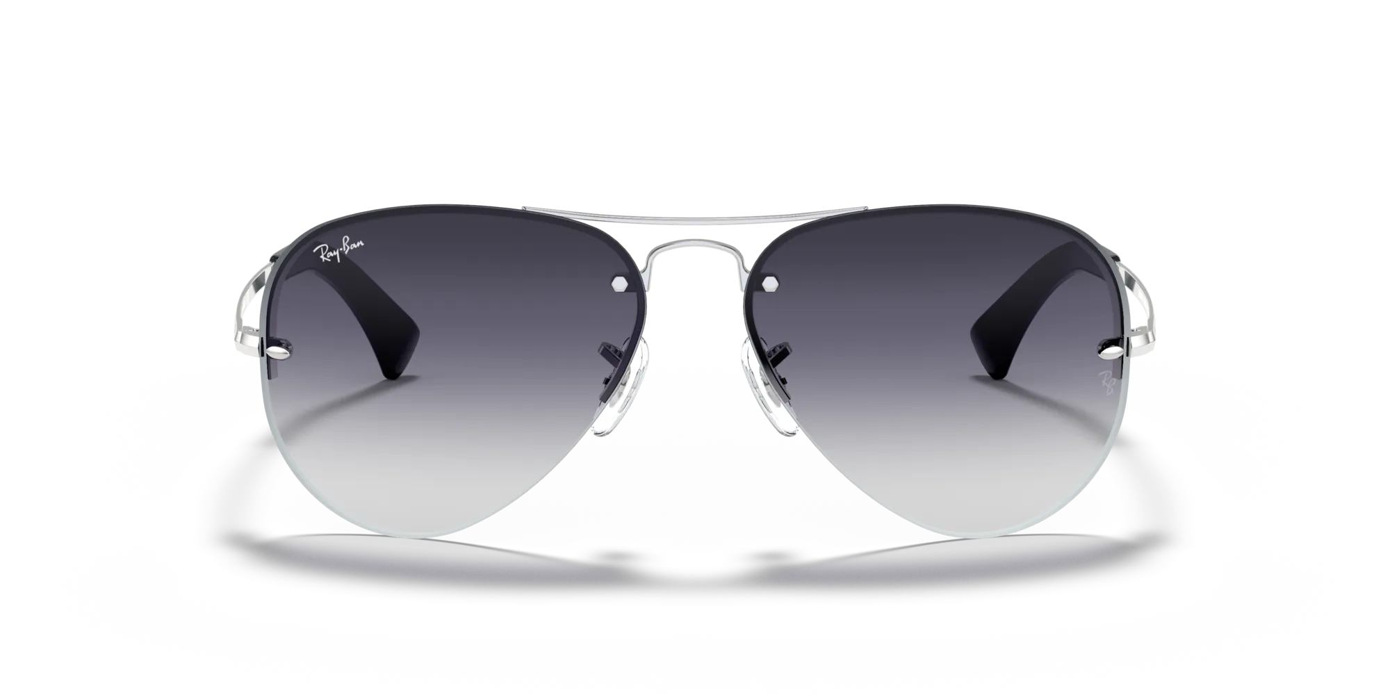 Ray - Ban RB3449 RB3449 003/8G Occhiali da sole Metallo Argento Grigio Pilot Normale Sfumato - immagine 3