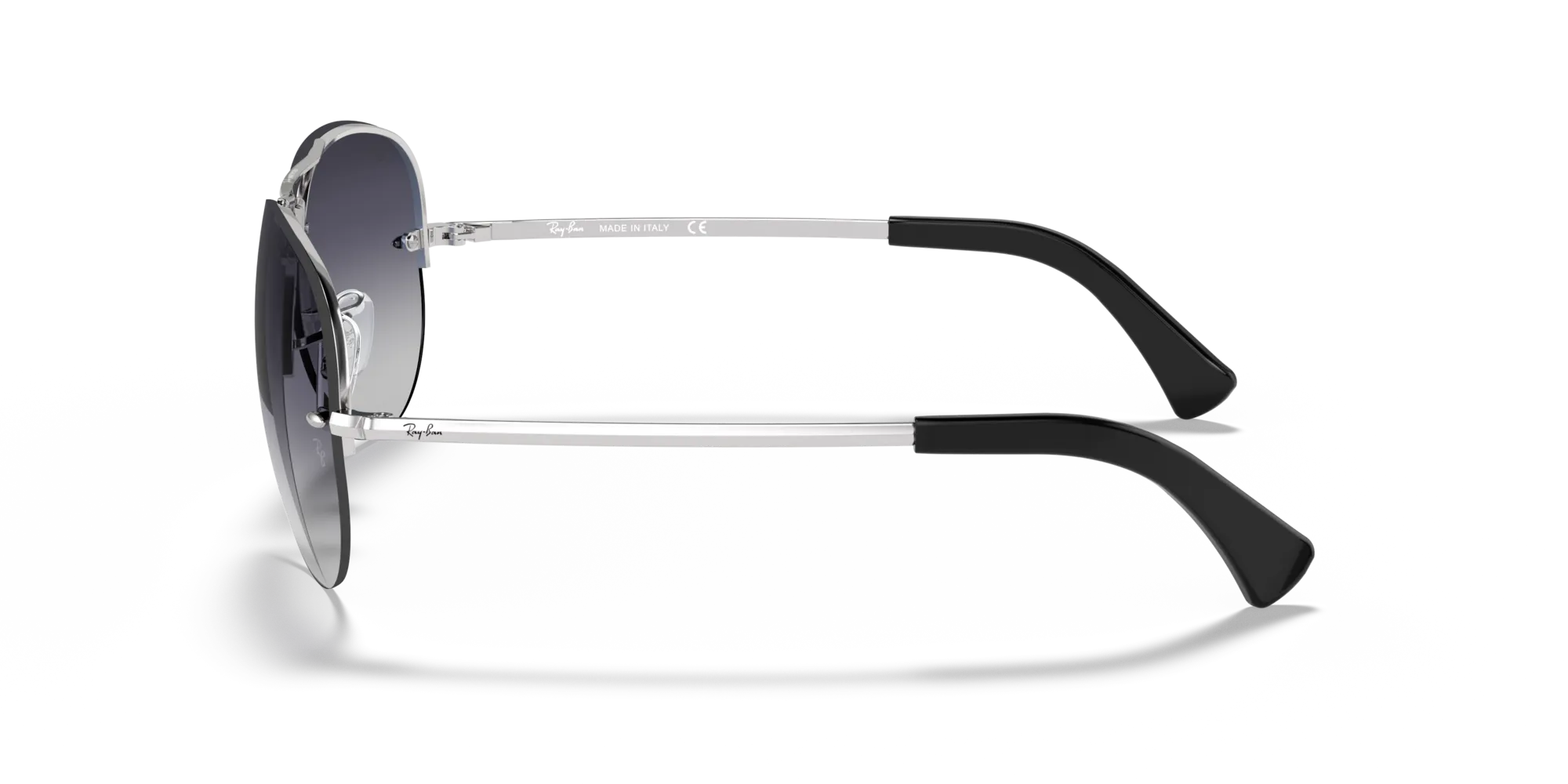 Ray - Ban RB3449 RB3449 003/8G Occhiali da sole Metallo Argento Grigio Pilot Normale Sfumato - immagine 4