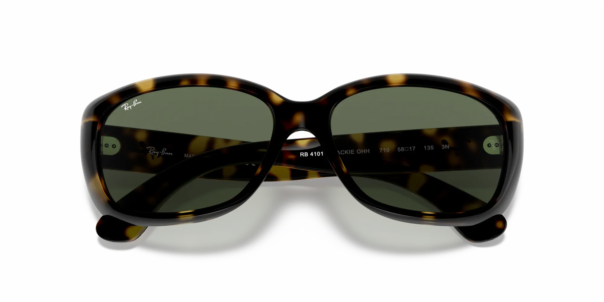 Ray - Ban RB4101 JACKIE OHH 710 Occhiali da sole Iniettato Tartaruga Verde Farfalla Normale - immagine 2