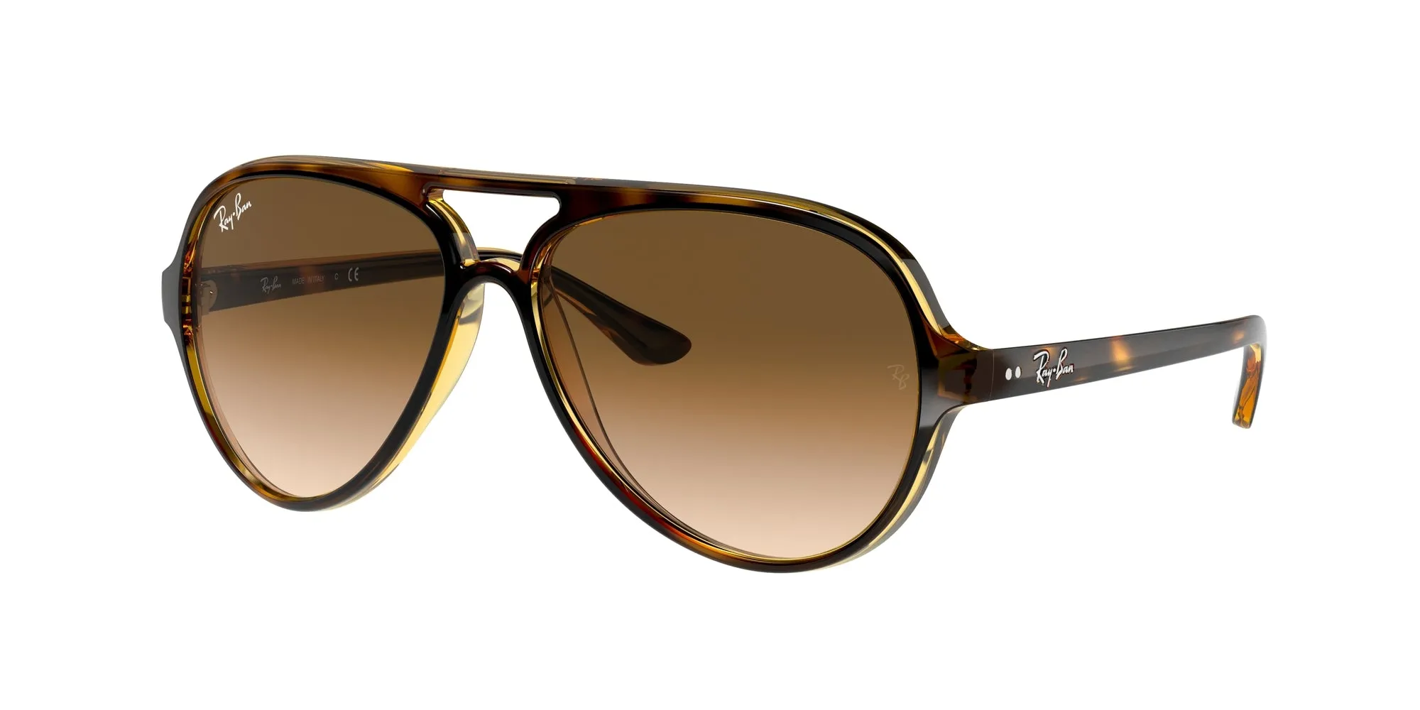 Ray - Ban RB4125 CATS 5000 710/51 Occhiali da sole Iniettato Tartaruga Pilot Normale Sfumato - immagine 1