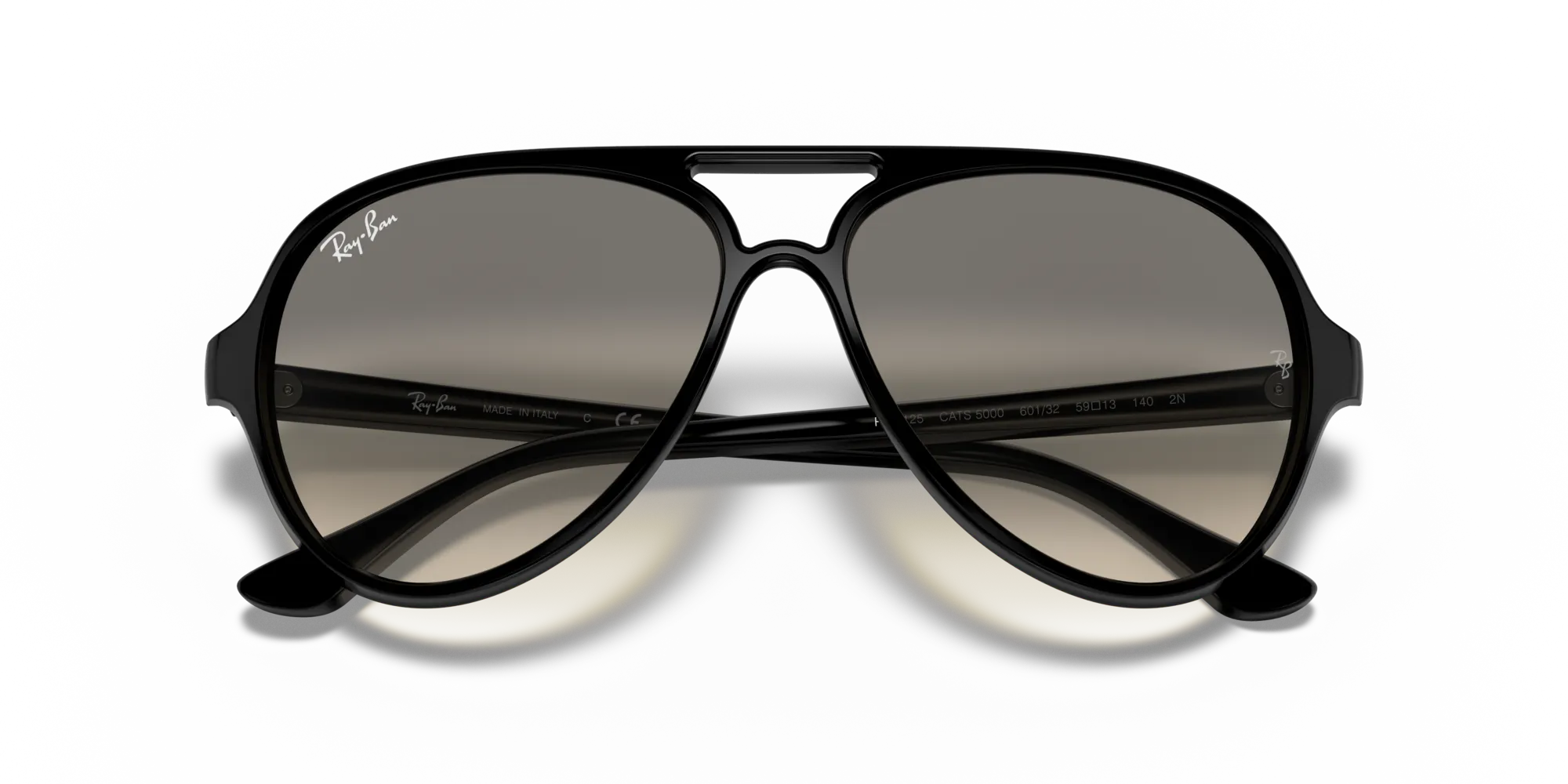 Ray - Ban RB4125 CATS 5000 601/32 Occhiali da sole Iniettato Nero Grigio Pilot Normale Sfumato - immagine 2