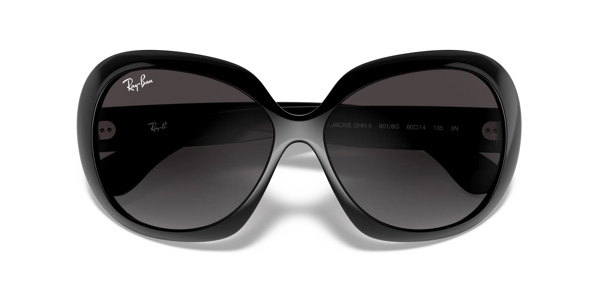 Ray - Ban RB4098 JACKIE OHH II 601/8G Occhiali da sole Nylon Nero Grigio Farfalla Normale Sfumato - immagine 2