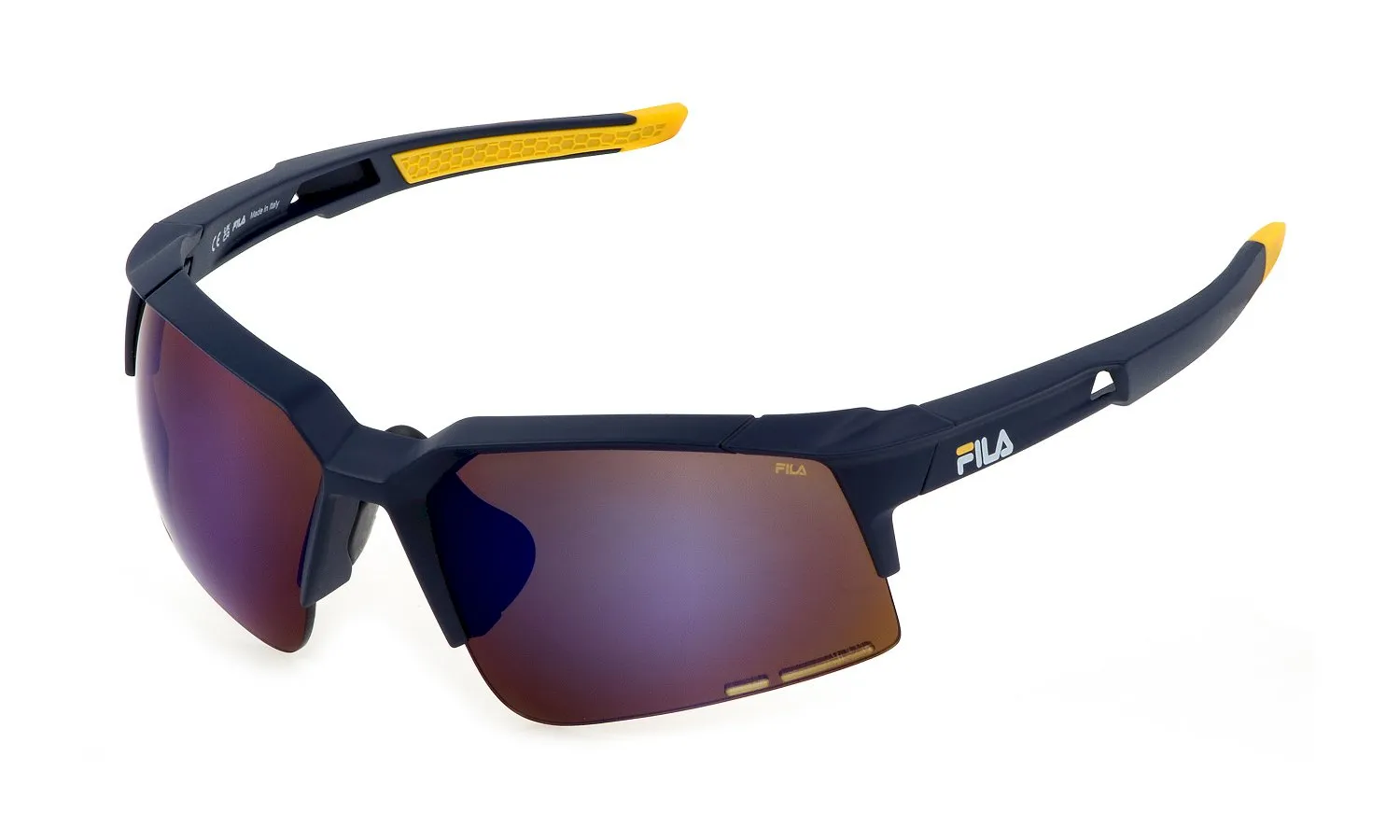 Fila SFI515 U43B Occhiali da sole Iniettato Blu Marrone Squadrata Idrorepellente Specchiato - immagine 1