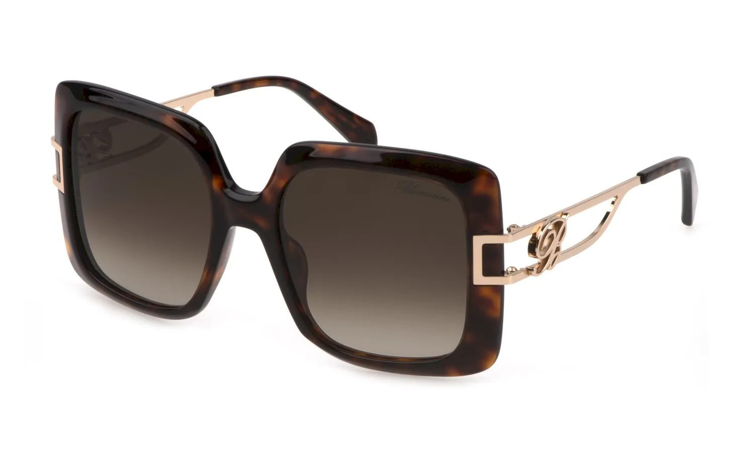 Blumarine SBM806 0909 Occhiali da sole Acetato Havana Marrone Squadrata Normale Sfumato - immagine 1