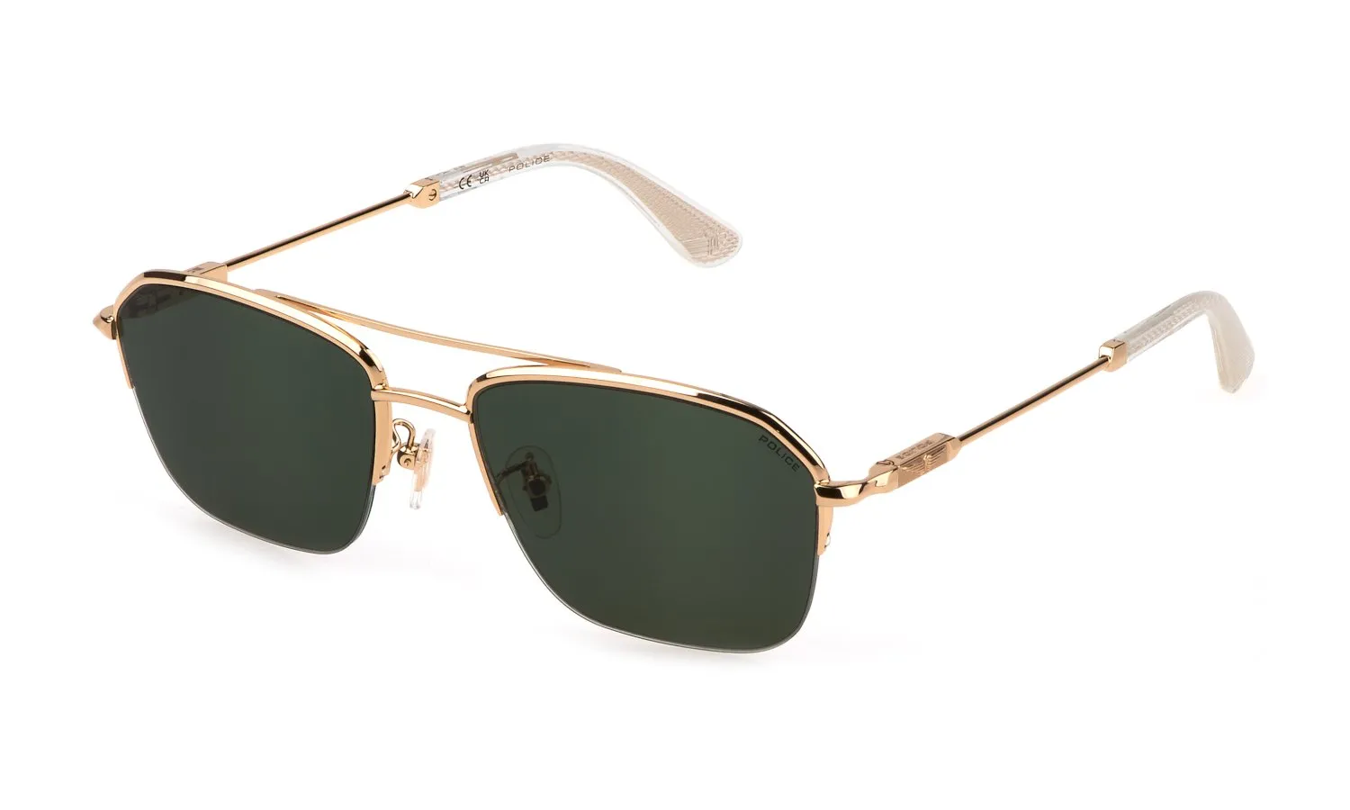 Police SPLL18 HORIZON 6 300Y Occhiali da sole Metallo Oro Verde Squadrata Normale - immagine 1