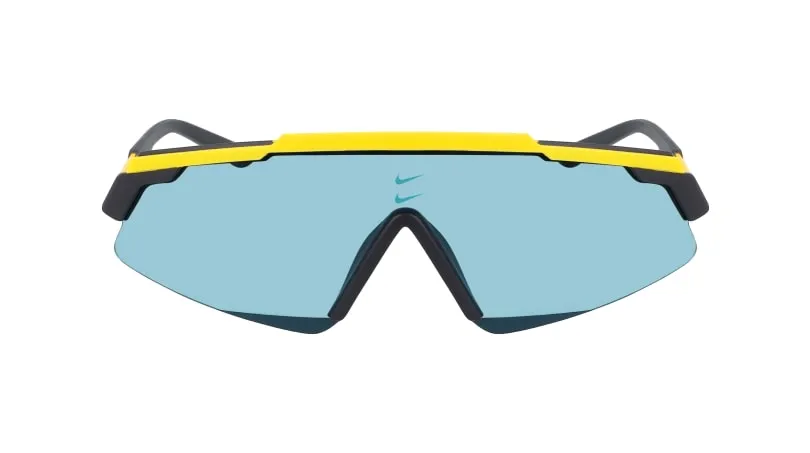 Nike NIKE MARQUEE FN0301 845 Occhiali da sole Iniettato Giallo Azzurro Maschera Normale - immagine 2