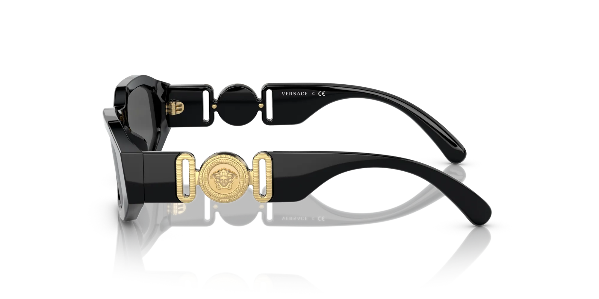 Versace VK4429U GB1/87 Occhiali da sole Acetato Nero Grigio Geometrica Normale - immagine 4