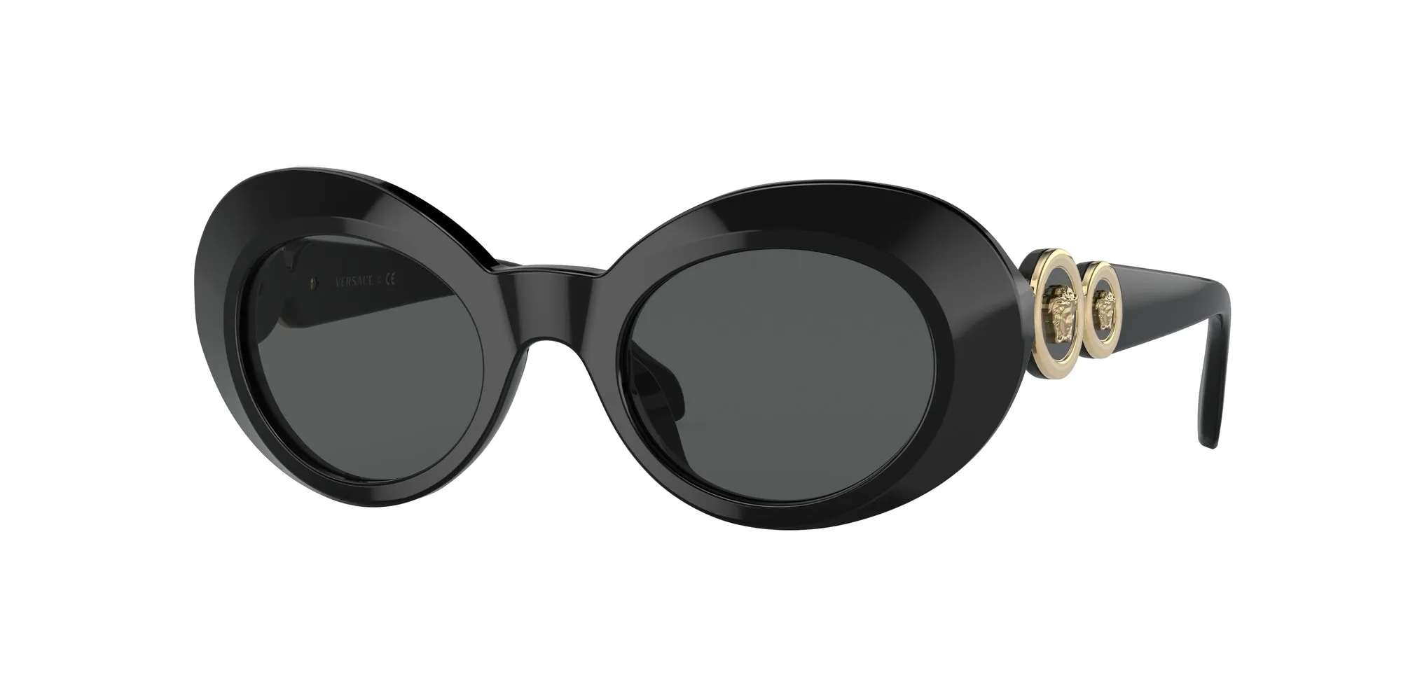 Versace VK4428U GB1/87 Occhiali da sole Acetato Nero Grigio Rotonda Normale - immagine 1