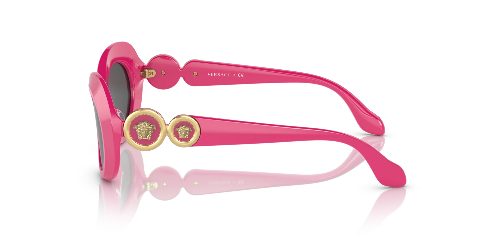 Versace VK4428U 536787 Occhiali da sole Acetato Rosa Grigio Rotonda Normale - immagine 4