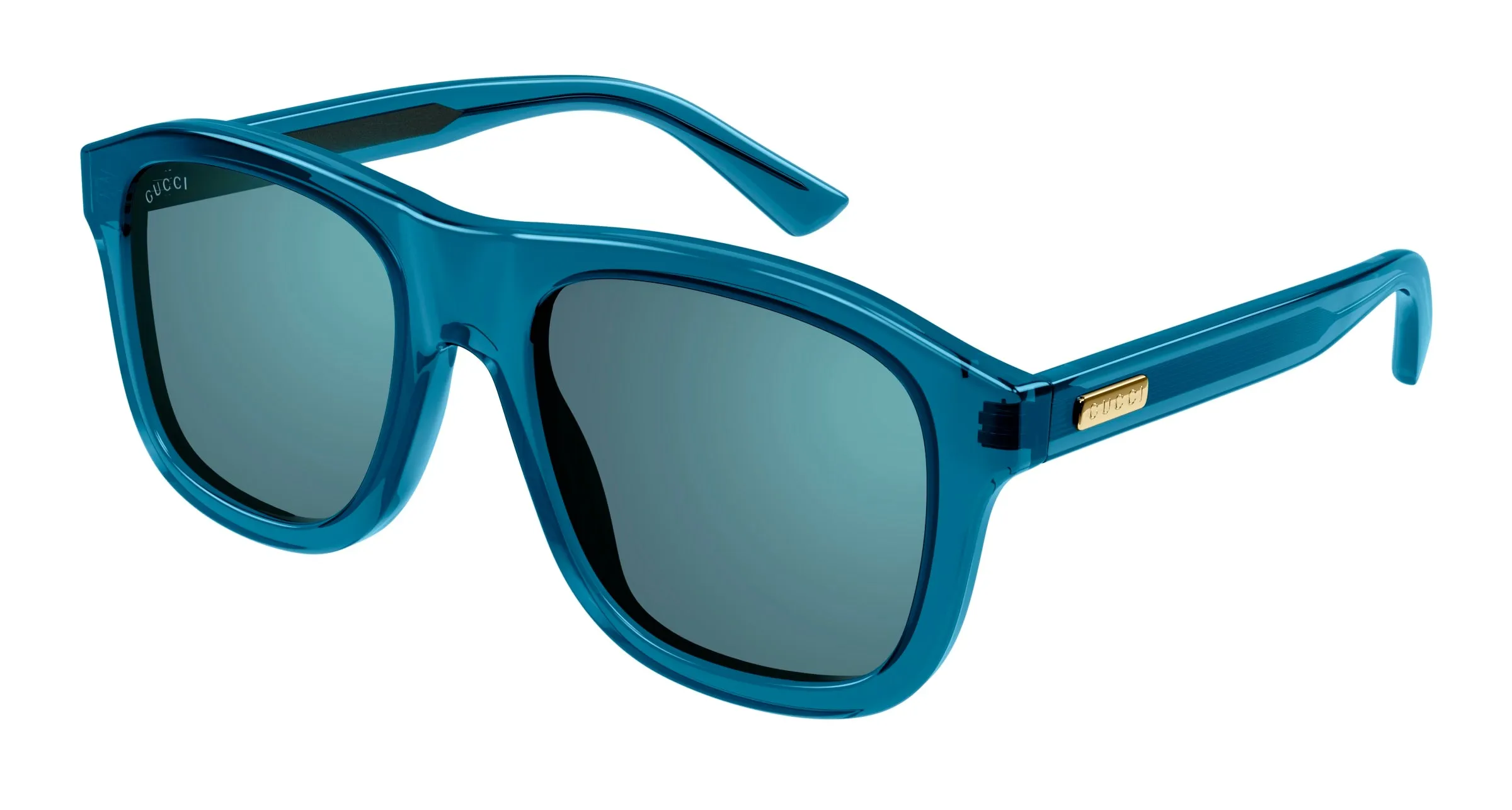 Gucci Uomo GG1316S 005 Occhiali da sole Acetato Blu Blu Pilot Normale Flash - immagine 1