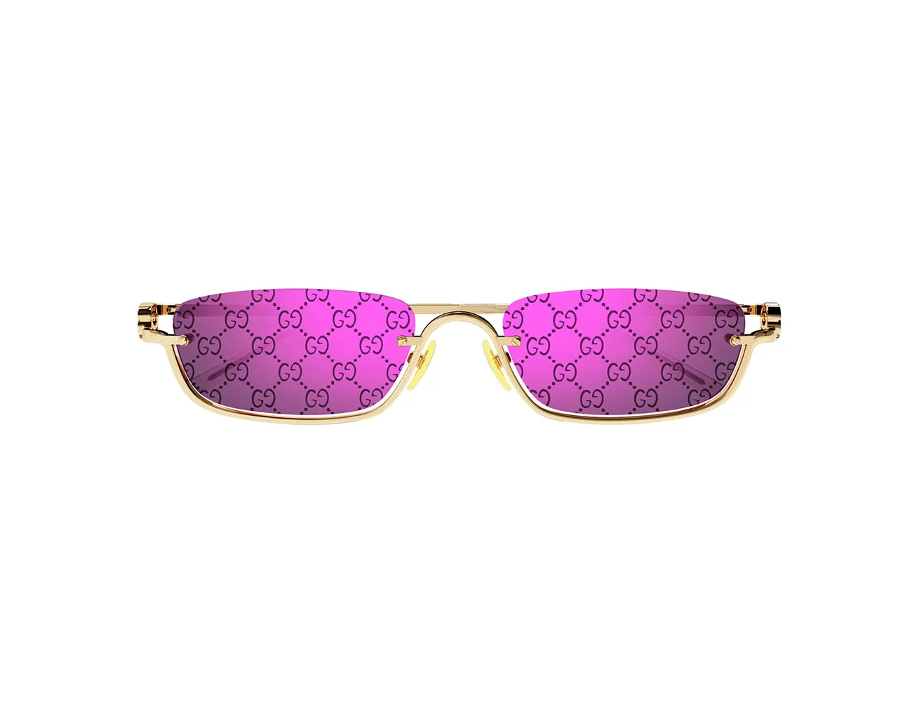 Gucci GG1278S 005 Occhiali da sole Metallo Oro Viola Squadrata Normale Decorazione - immagine 2
