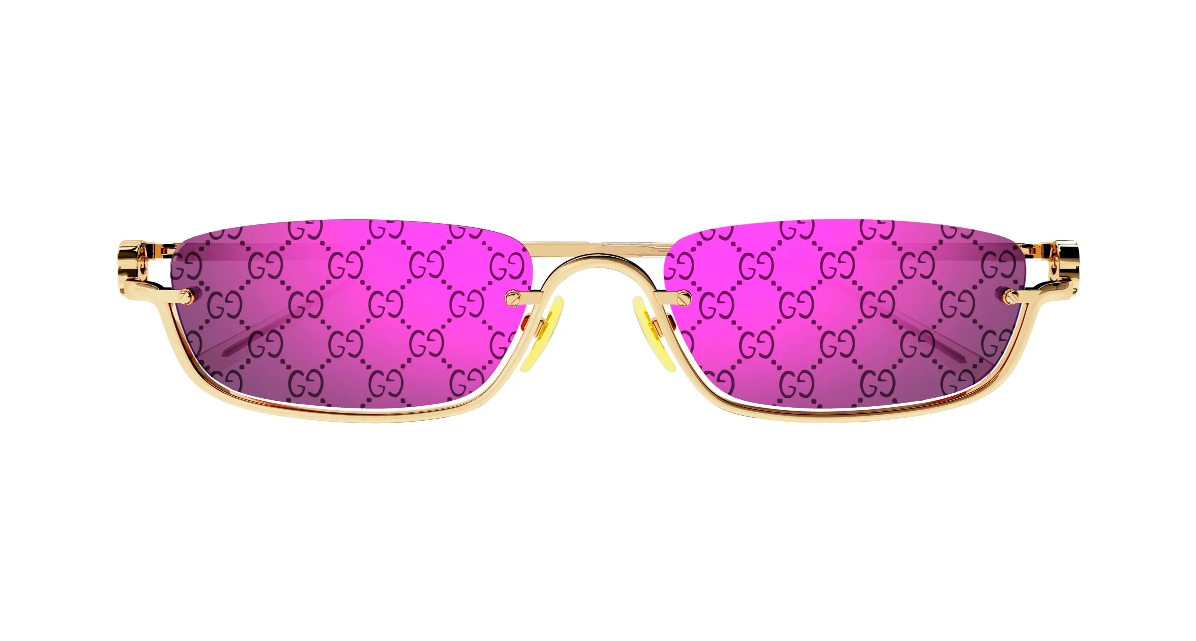 Gucci GG1278S 005 Occhiali da sole Metallo Oro Viola Squadrata Normale Decorazione - immagine 3