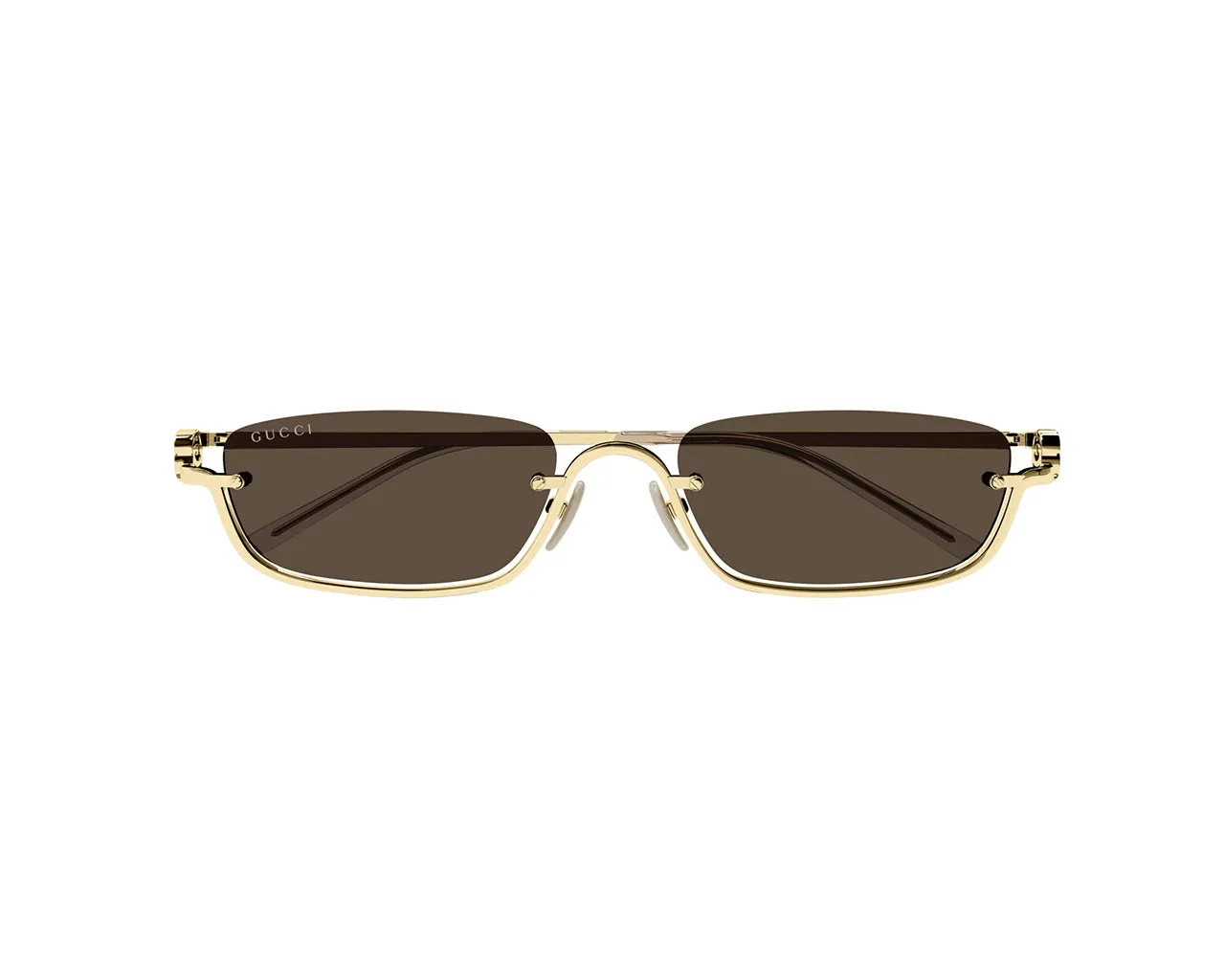 Gucci GG1278S 001 Occhiali da sole Metallo Oro Marrone Squadrata Normale - immagine 2
