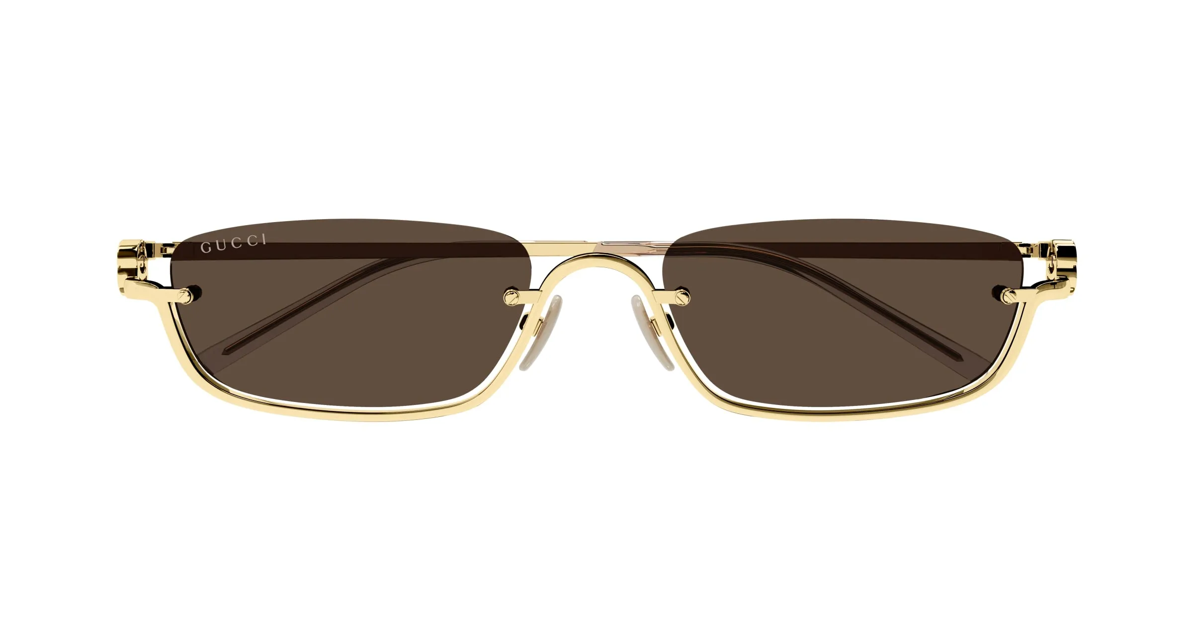 Gucci GG1278S 001 Occhiali da sole Metallo Oro Marrone Squadrata Normale - immagine 3