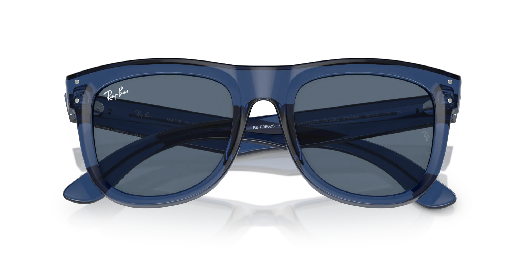 Ray - Ban RBR0502S WAYFARER REVERSE 67083A Occhiali da sole Acetato Blu Blu Squadrata Normale - immagine 2