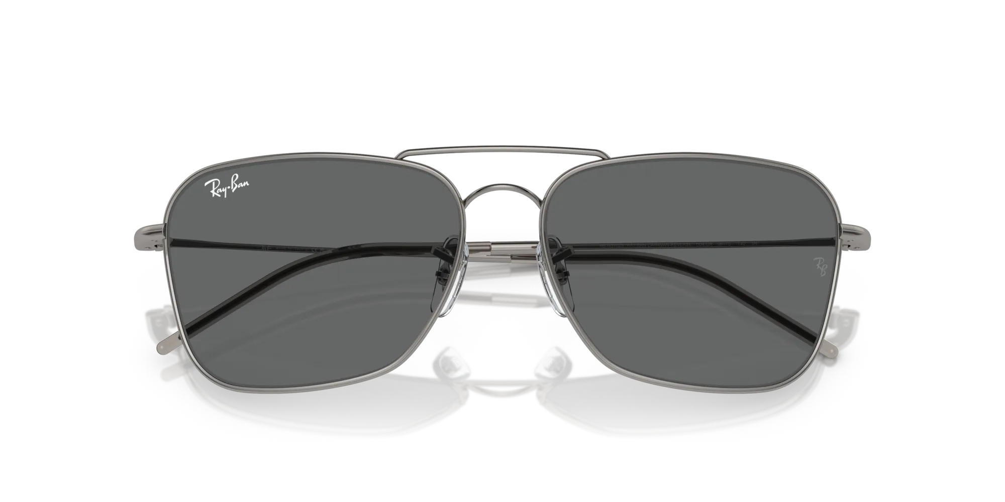 Ray - Ban RBR0102S CARAVAN REVERSE 004/GR Occhiali da sole Metallo Grigio Grigio Squadrata Normale - immagine 2