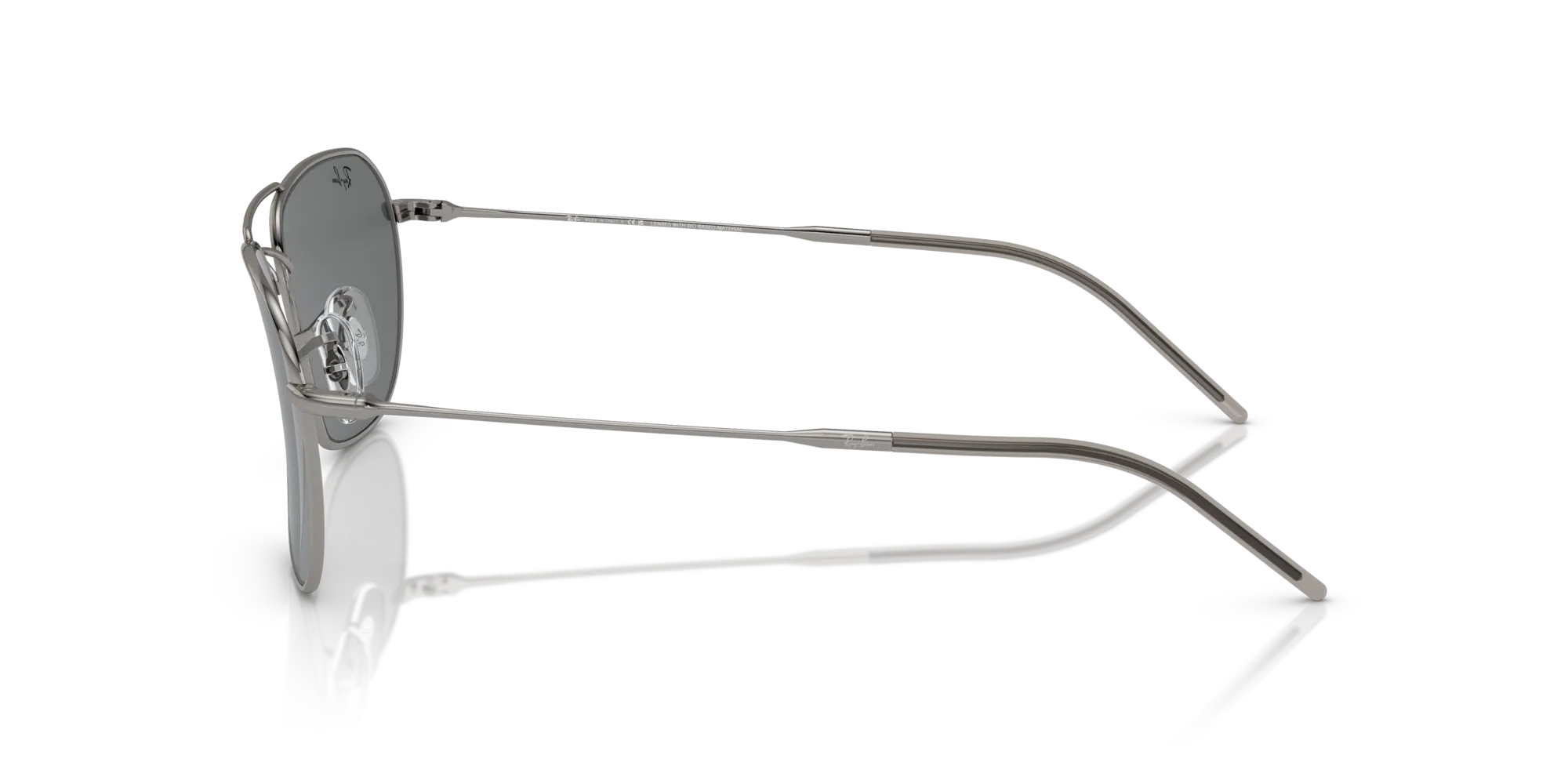 Ray - Ban RBR0102S CARAVAN REVERSE 004/GR Occhiali da sole Metallo Grigio Grigio Squadrata Normale - immagine 4