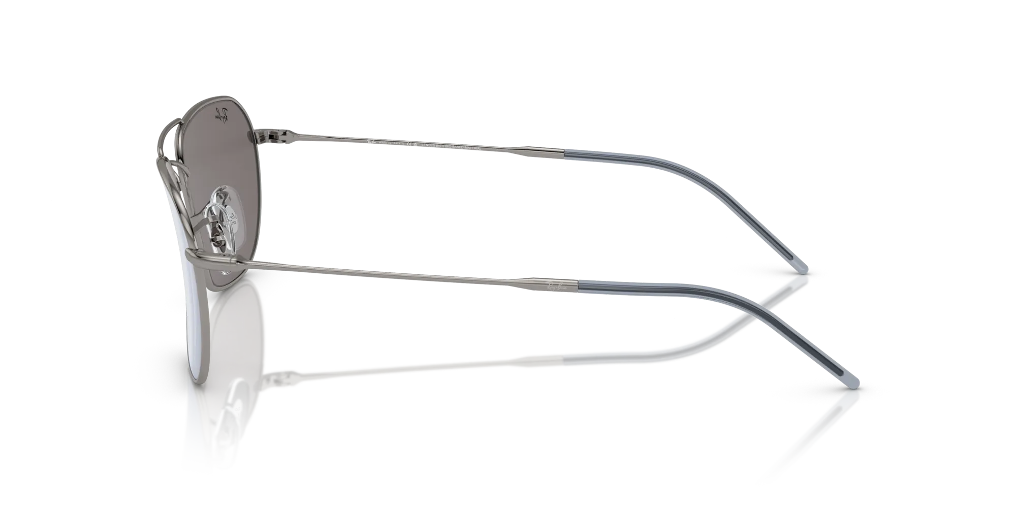 Ray - Ban RBR0102S CARAVAN REVERSE 004/GA Occhiali da sole Metallo Grigio Blu Squadrata Normale Specchiato - immagine 4