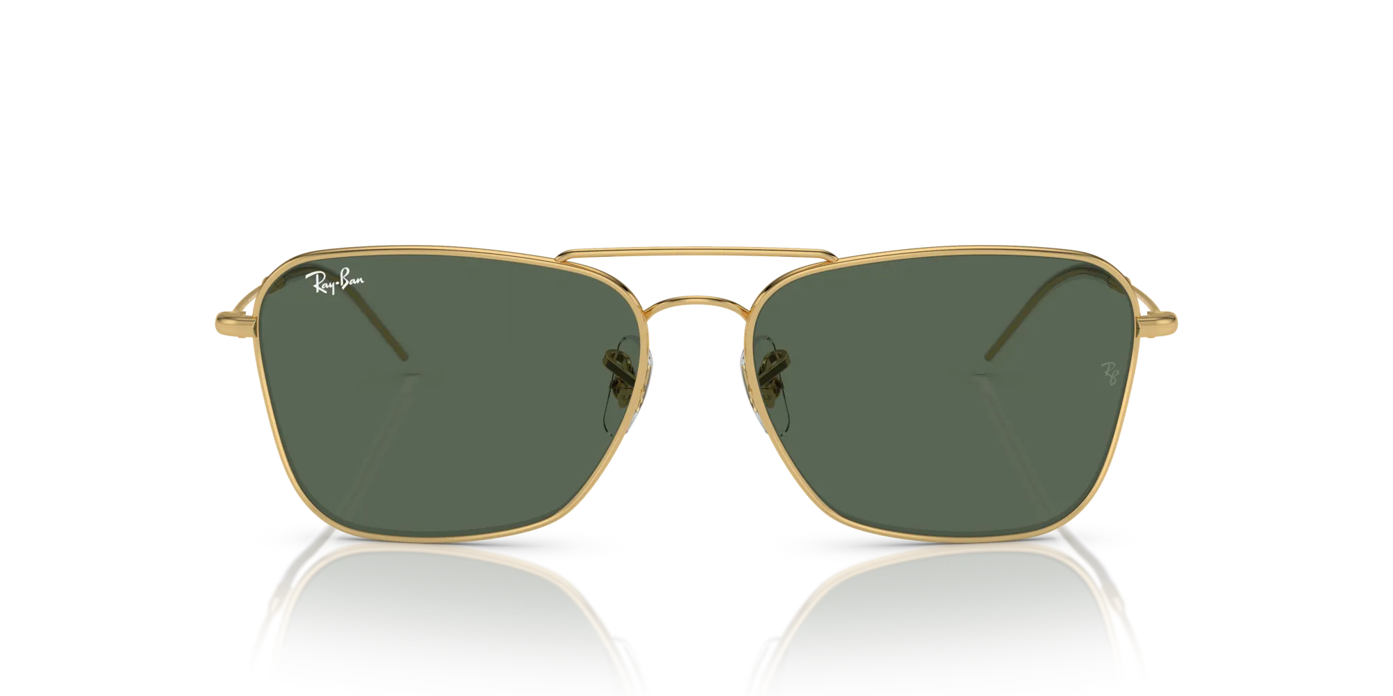Ray - Ban RBR0102S CARAVAN REVERSE 001/VR Occhiali da sole Metallo Oro G15 Squadrata Normale - immagine 3