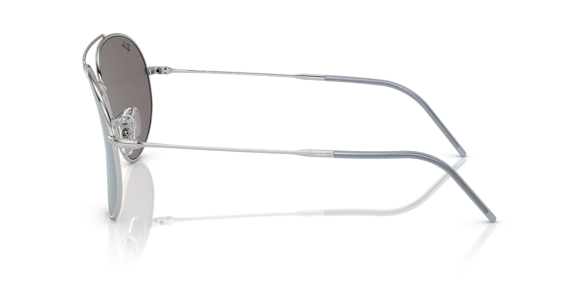 Ray - Ban RBR0101S AVIATOR REVERSE 003/GA Occhiali da sole Metallo Argento Blu Pilot Normale Specchiato - immagine 4